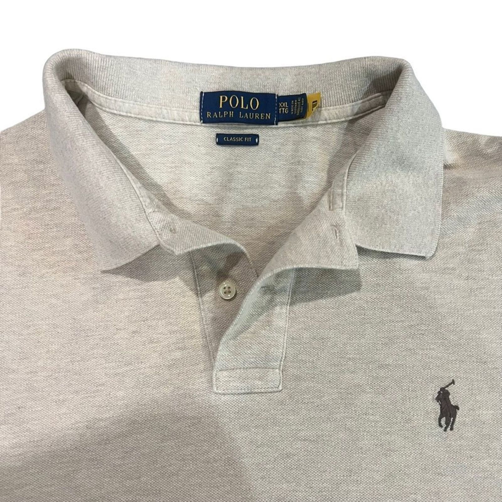 Polo Ralph Lauren Polo Ralph Lauren Polo Shirt Mens 2XL Beige Classic Fit Size US XXL / EU 58 / 5 - 3 Thumbnail