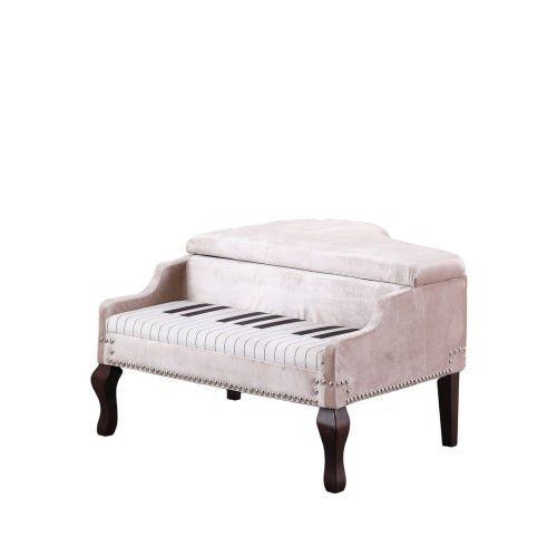 Designer × Homemade 21-Inch-Long Beige Piano Silver Nailheads Storage Ottoman Size US L / EU 52-54 / 3 - 1 Thumbnail