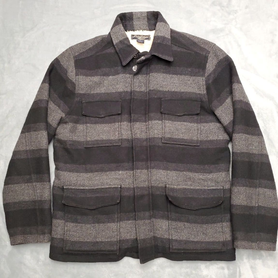 Lucky Brand VINTAGE Lucky Brand Jacket Mens L Striped Wool Blend Sherpa Lined Y2K Retro Bomber Jacket Size US L / EU 52-54 / 3 - 2 Thumbnail