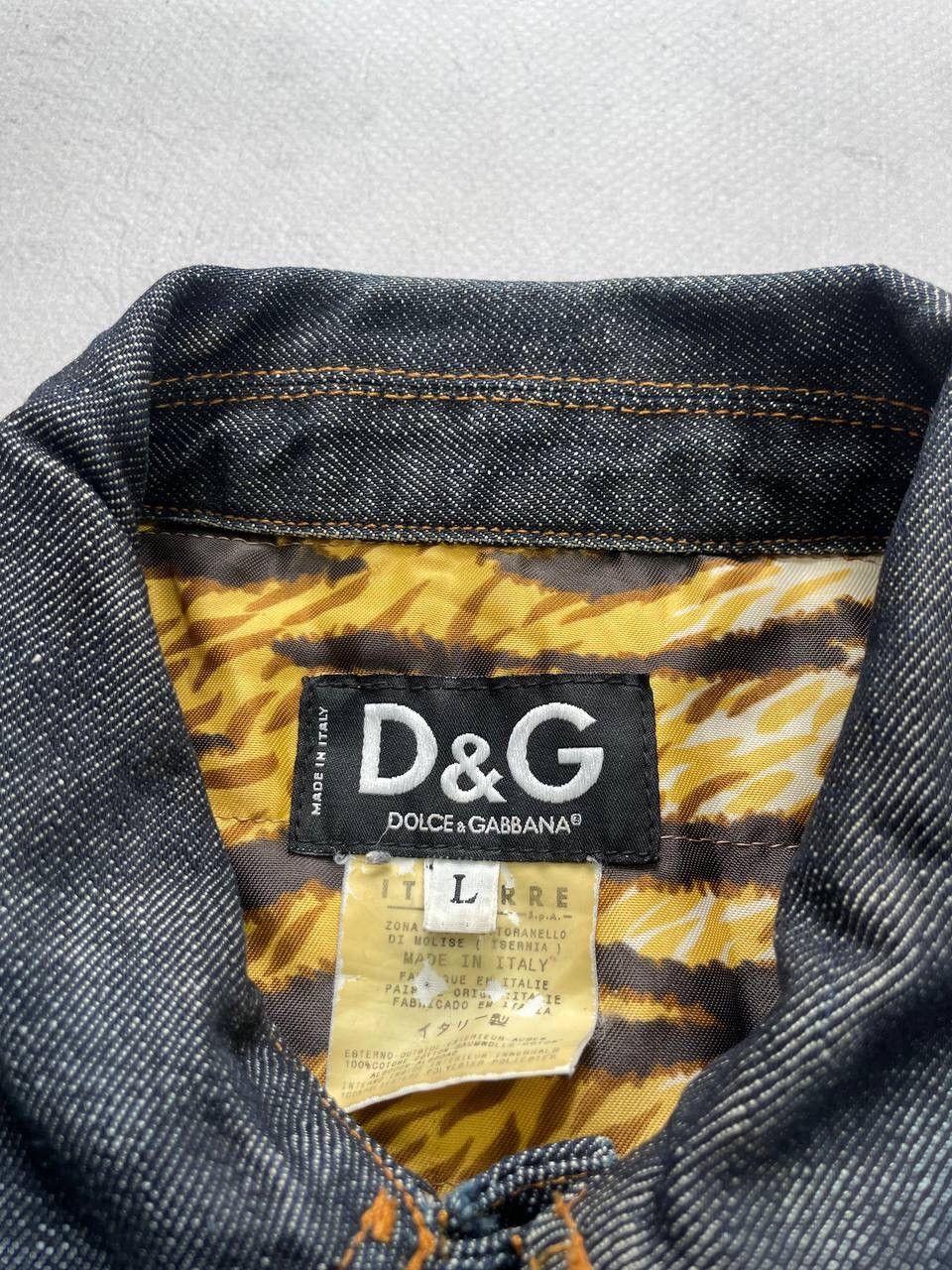 Dolce & Gabbana × Japanese Brand × Vintage Vintage Crazy Dolce & Gabbana Denim Tiger Jacket Y2K Size S / US 4 / IT 40 - 12 Thumbnail