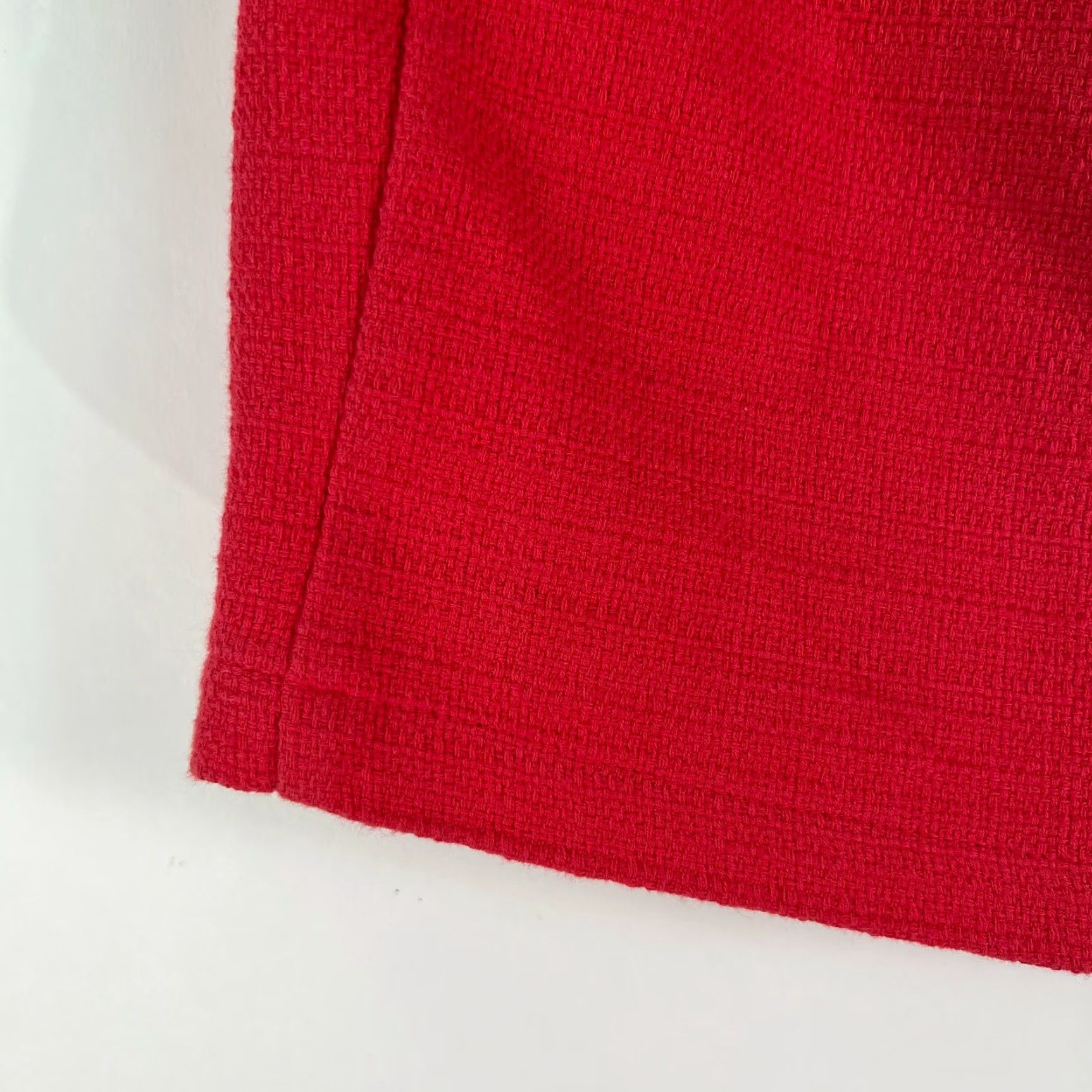 Mossimo Mossimo Skirt Adult Size 8 Red Tweed Pleated Back Zipper 100% Cotton Straight & Pencil Womens Size 30" / US 8 / IT 44 - 5 Thumbnail