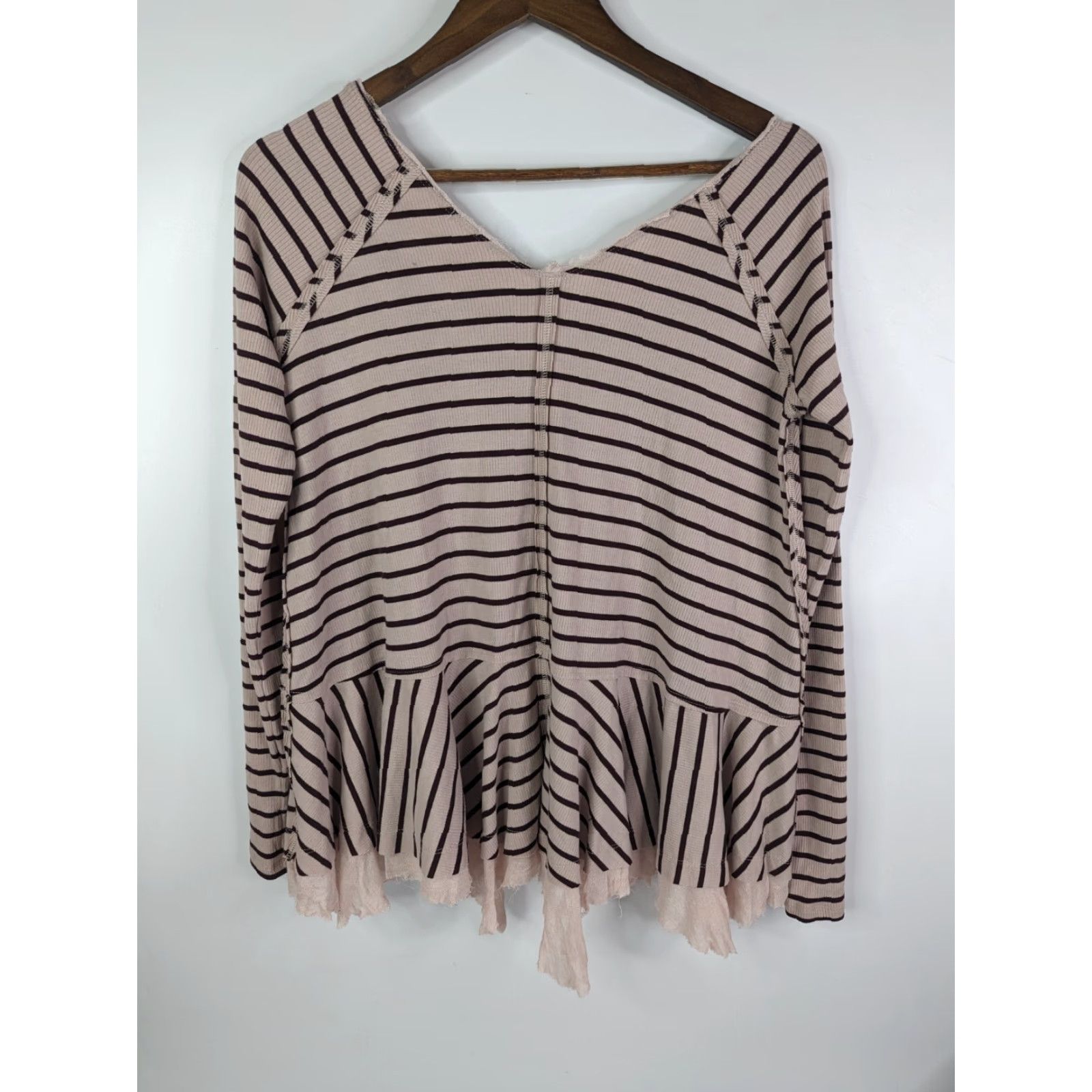 Vintage We The Free Long Sleeve Tangerine Tee Light Mauve Striped Top XS Pink Bohemian, We The Free Tunic, Relaxed Size XS / US 0-2 / IT 36-38 - 5 Thumbnail