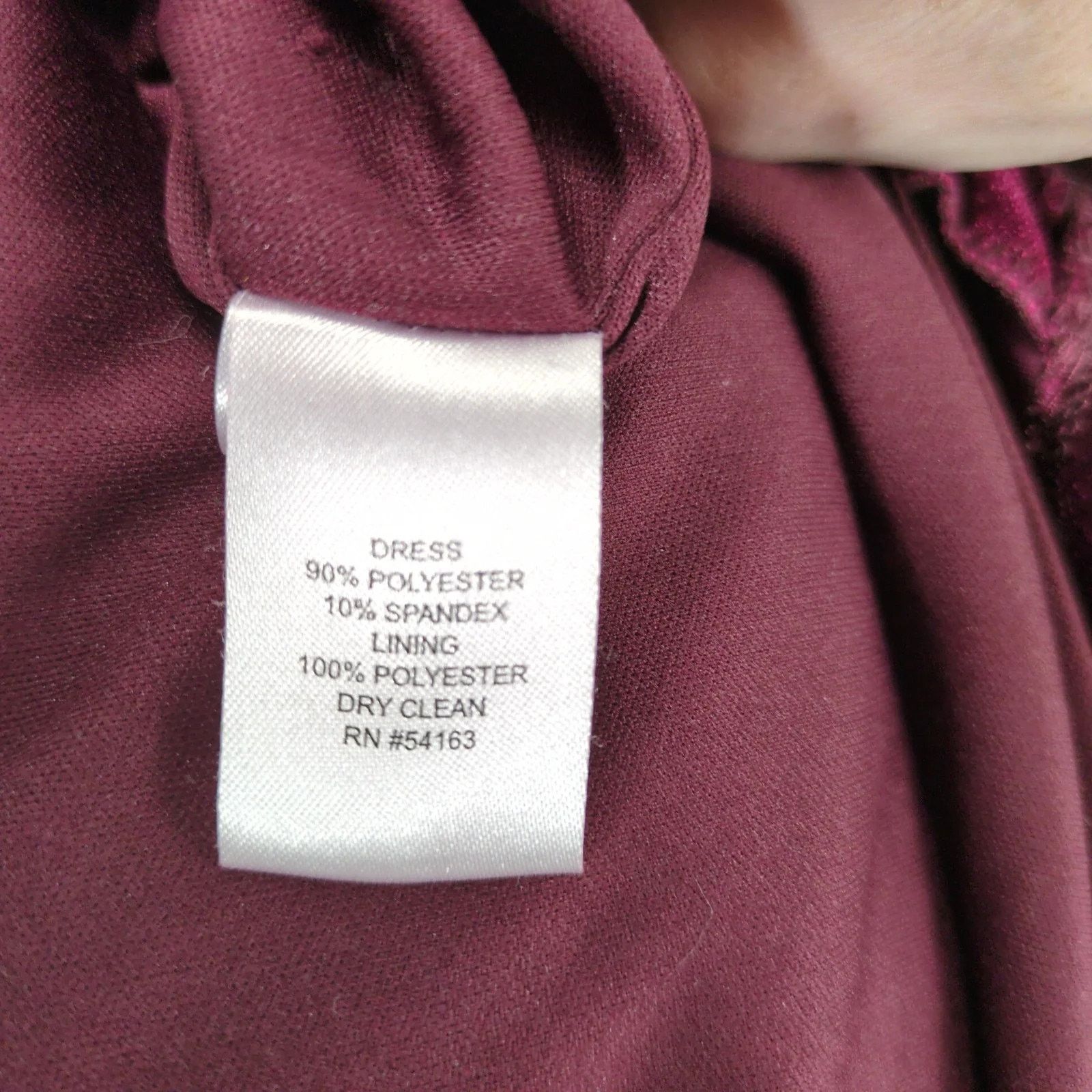 Jessica Simpson Jessica Simpson Burgundy Velvet Dress 12W Flutter Slv Open Size XL / US 12-14 / IT 48-50 - 6 Thumbnail