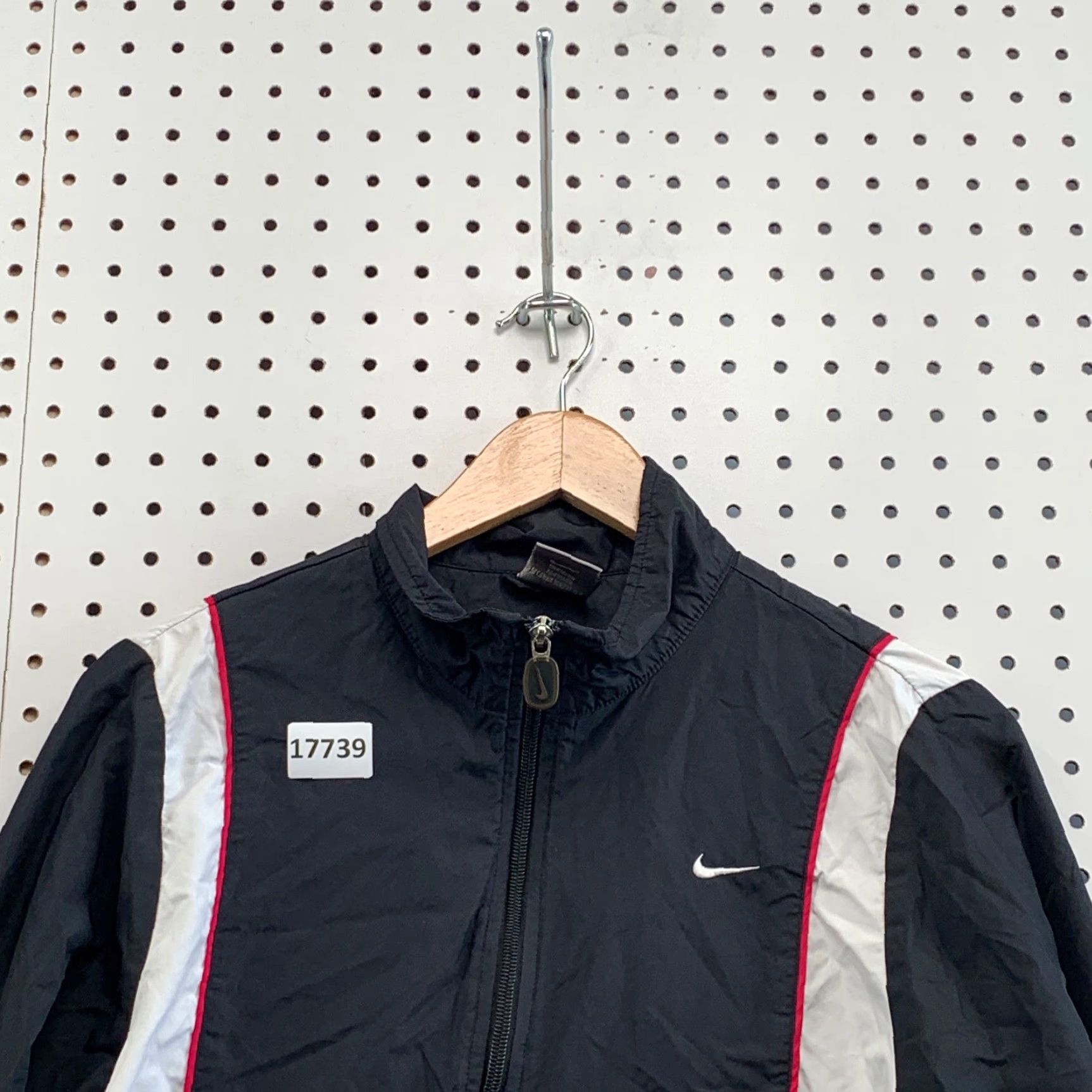 Nike VTG Nike Windbreaker Lined Black Jacket Women M 90s Embroider Swoosh Silk Screen? Size M / US 6-8 / IT 42-44 - 5 Thumbnail
