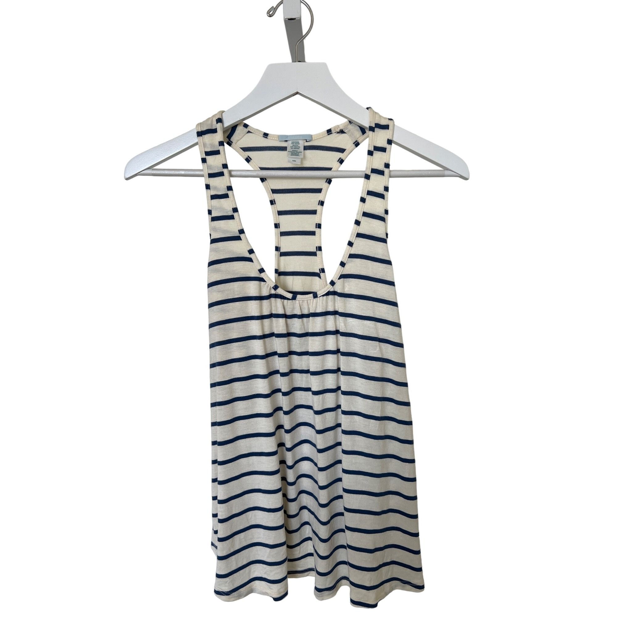 Eberjey Eberjey Ivory Nautical Stripe Racerback Tank Top Flowy Fit Size M / US 6-8 / IT 42-44 - 2 Thumbnail