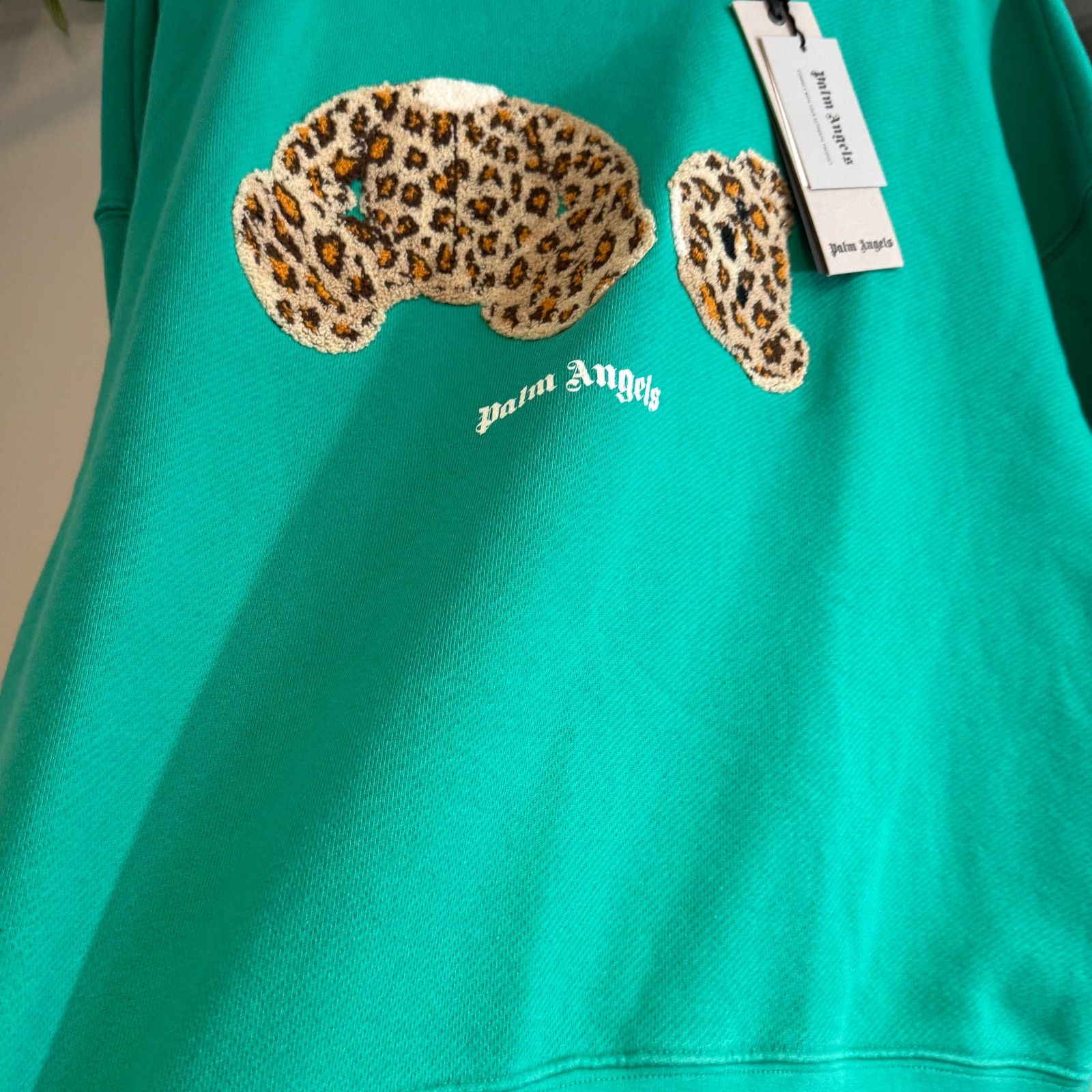 Palm Angels •NEW• Palm Angels Leopard Kill The Bear Green Crew • Medium Size M / US 6-8 / IT 42-44 - 12 Thumbnail