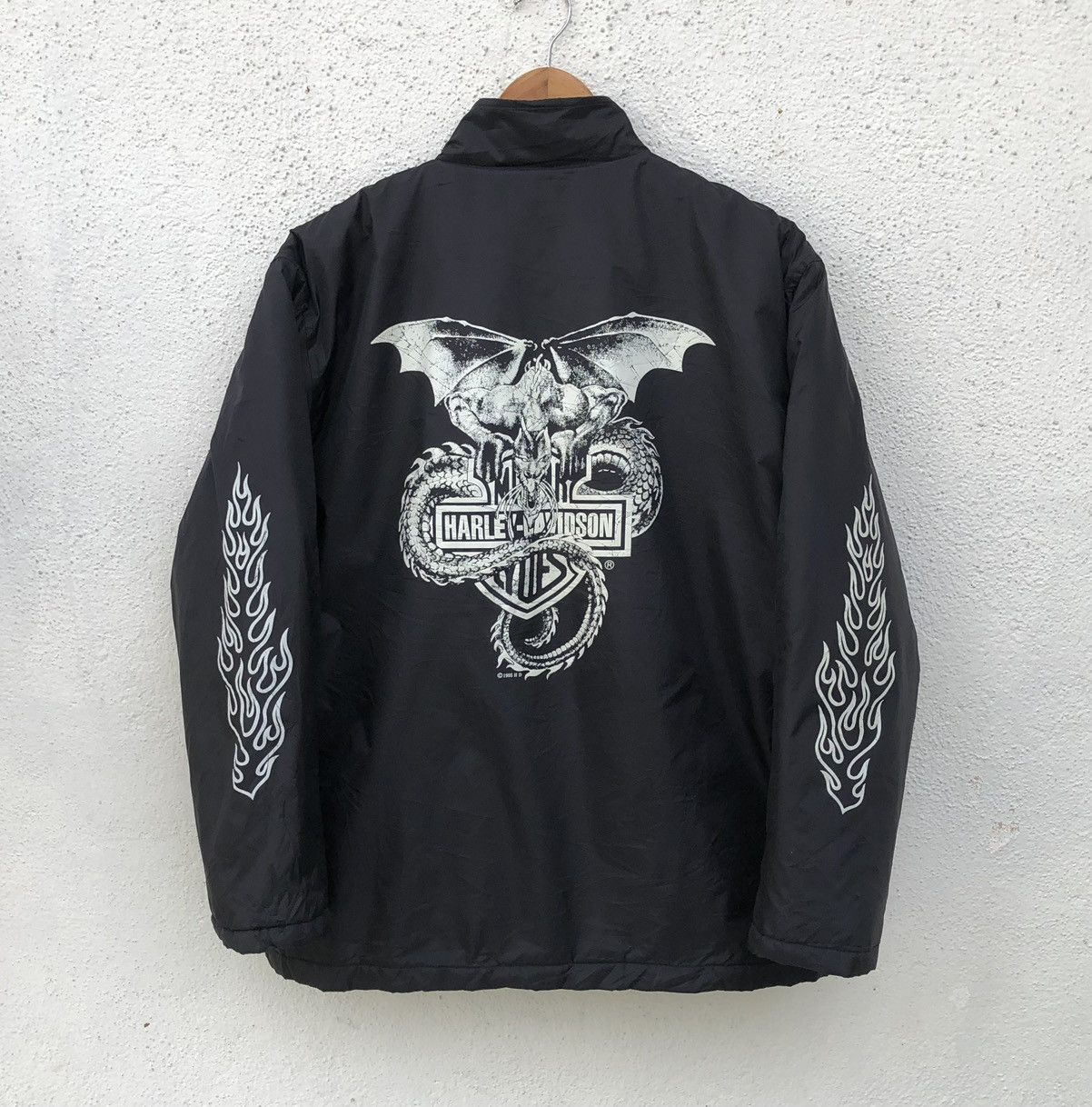 Harley Davidson VTG 1995 Harley Davidson Dragon Graphic windbreaker Jacket Size US M / EU 48-50 / 2 - 1 Thumbnail