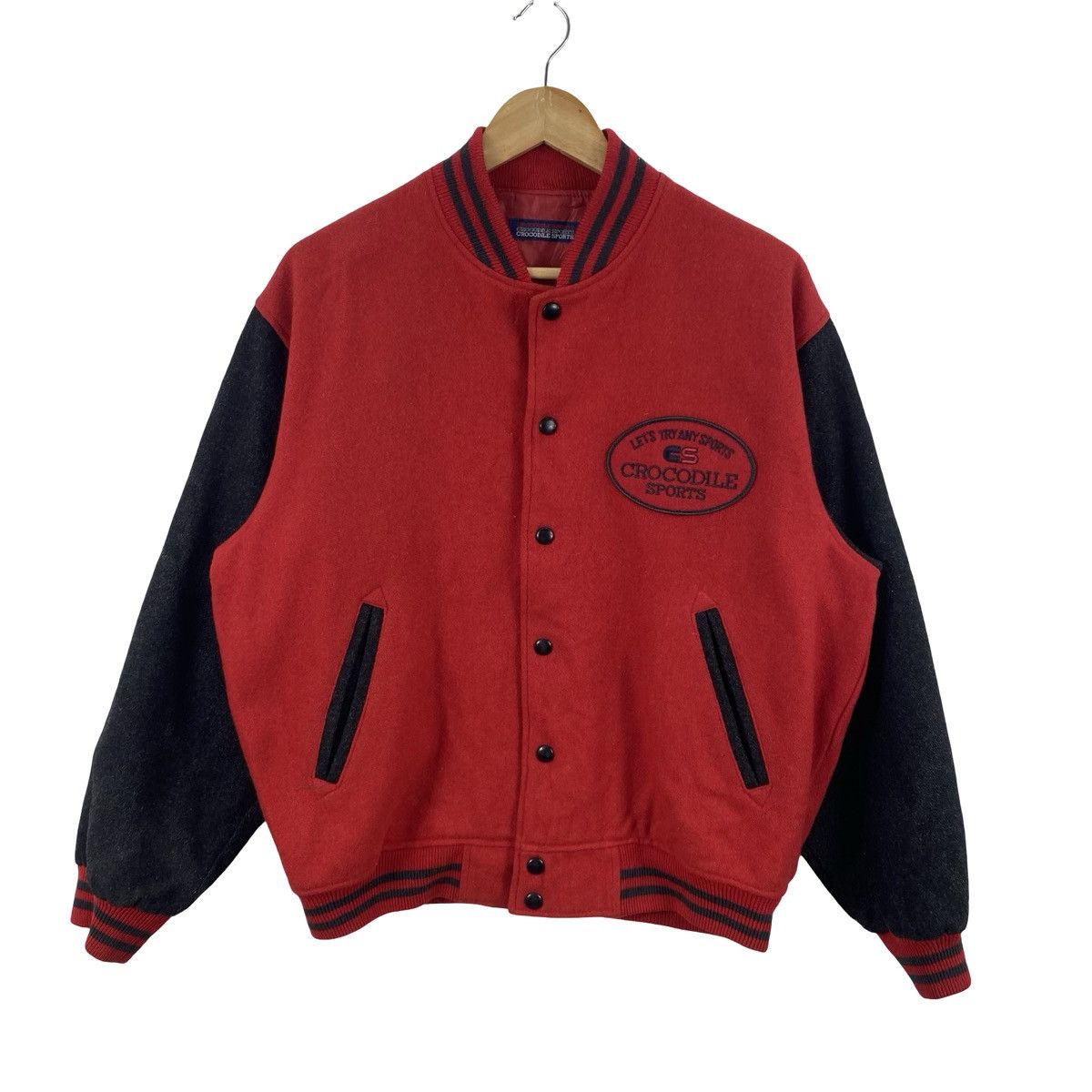 Vintage Vintage CROCODILE SPORTS Varsity Bomber Jacket Snap Button Size US L / EU 52-54 / 3 - 5 Thumbnail
