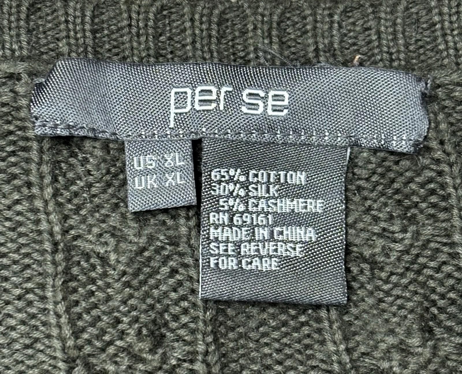 Other Per Se Sweater Womens Large Silk Cashmere Blend Cable Knit Size L / US 10 / IT 46 - 2 Thumbnail
