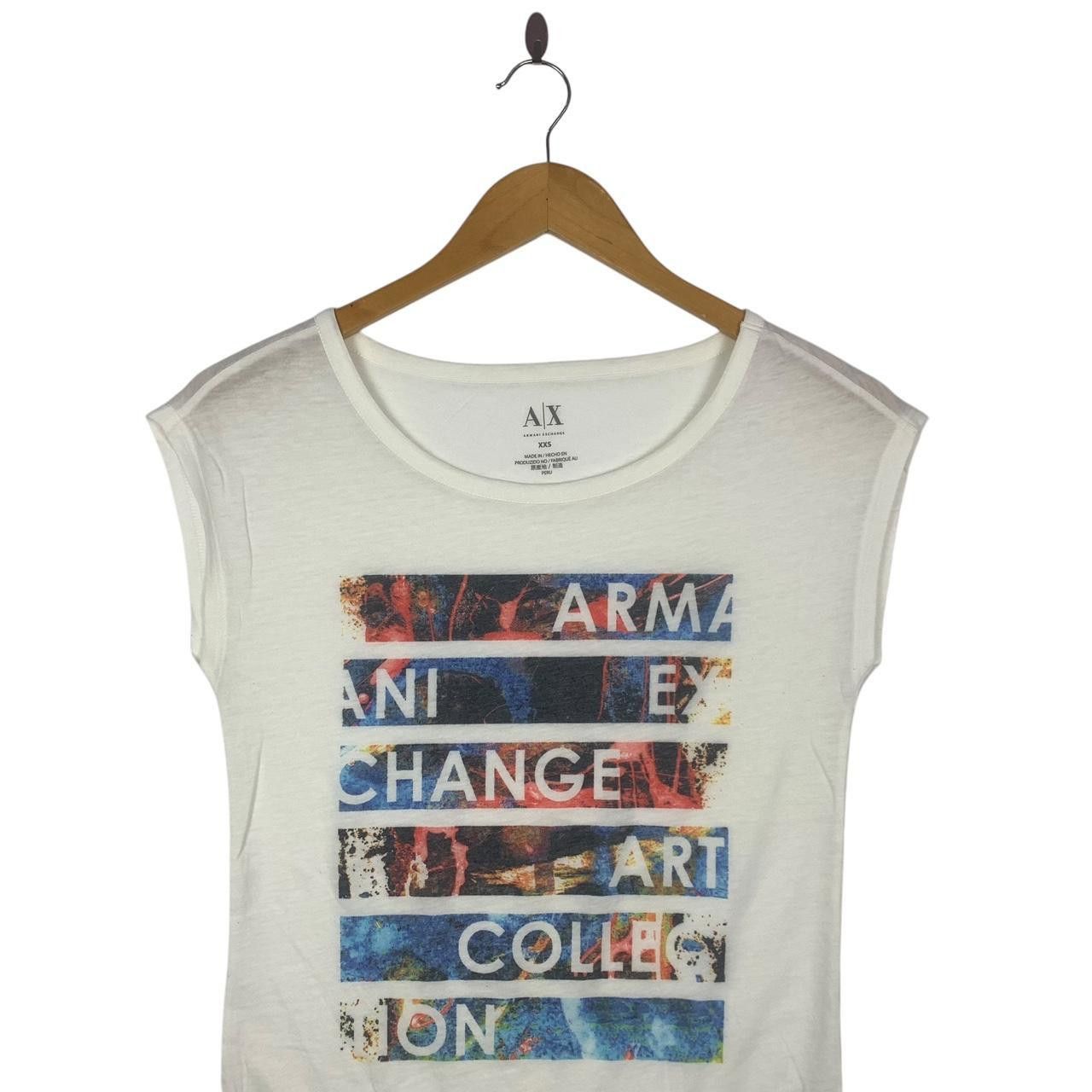 Armani Exchange ARMANI EXCHANGE Art Collection Fragmented Text Tee Shirt Top Size XXS / US 00 / IT 34 - 2 Thumbnail