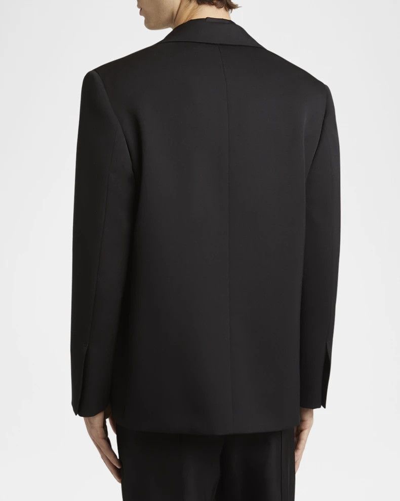 Jil Sander o1loc1c0426 Satin Peak Lapel Jacket in Black Size US XL / EU 56 / 4 - 3 Thumbnail