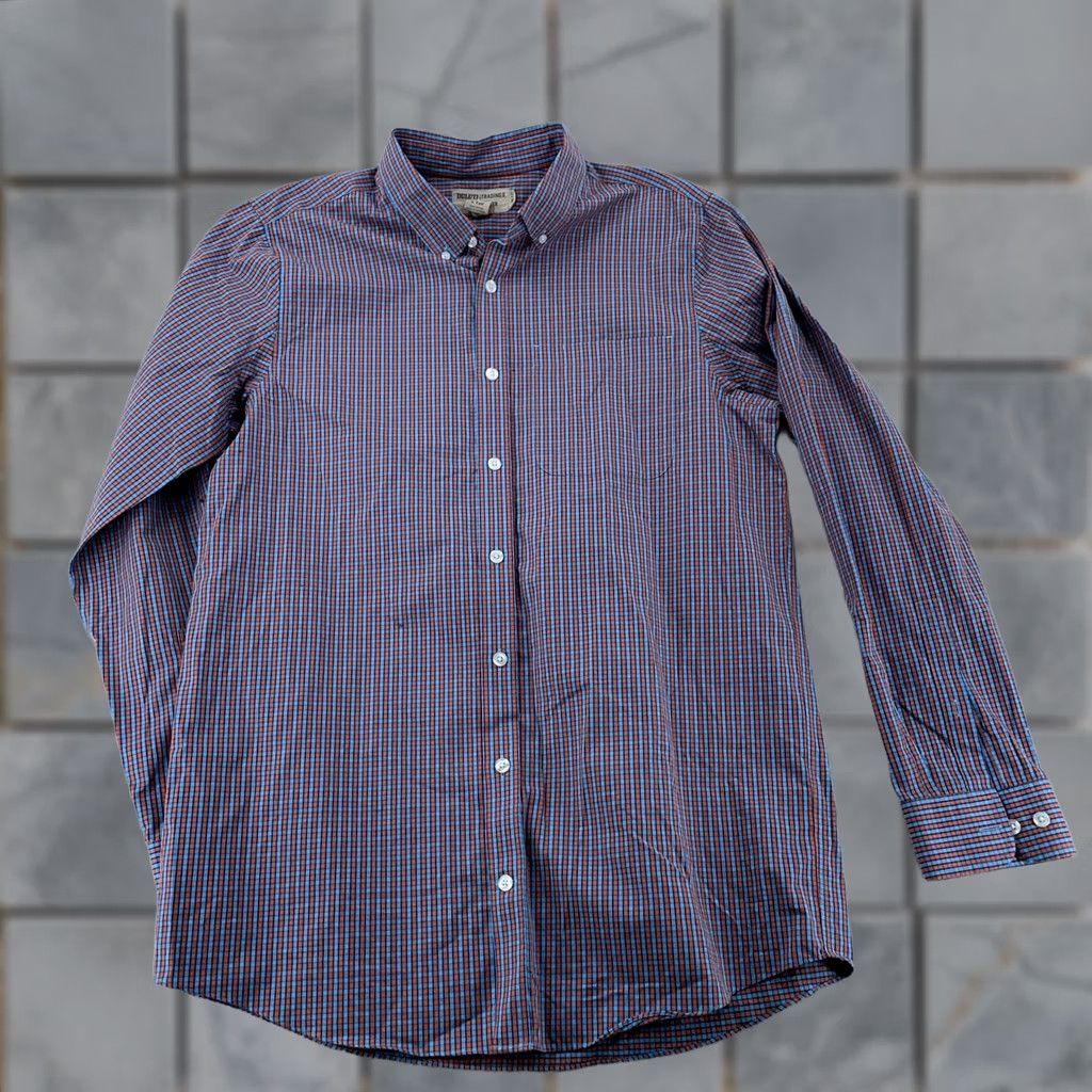 Vintage Duluth Trading Shirt Mens LT Blue Orange Plaid Slim Button Down Size US L / EU 52-54 / 3 - 1 Thumbnail