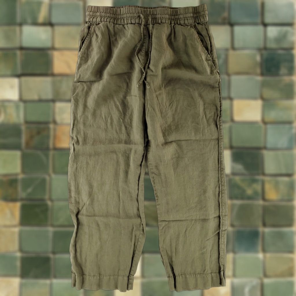 Tommy Bahama Tommy Bahama Pants Chino Linen High-Rise Green Drawstring Womens L Size 36" / US 14 / IT 50 - 1 Thumbnail