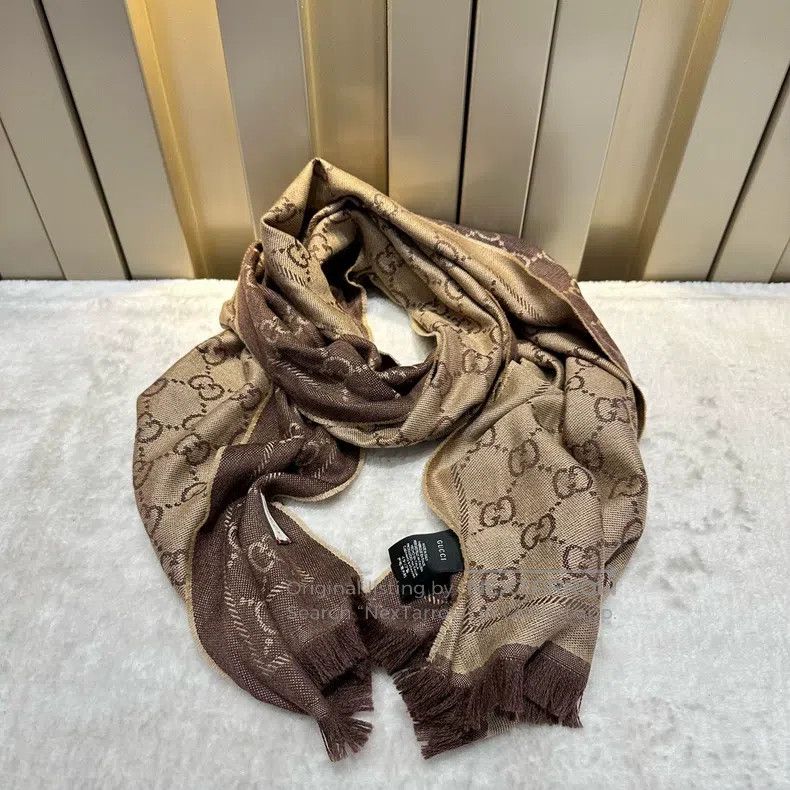 Gucci Gucci Double-sided jacquard mocha-coloured double-sided sc Size ONE SIZE - 2 Thumbnail