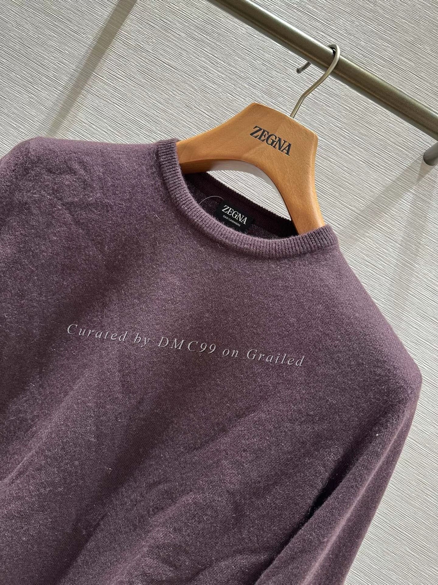 Ermenegildo Zegna Zegna Purple Cashmere Crewneck Sweater Size US M / EU 48-50 / 2 - 2 Thumbnail
