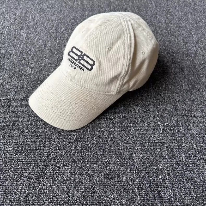 Balenciaga Balenciaga Double-B embroidered logo beige baseball cap wit Size ONE SIZE - 2 Thumbnail