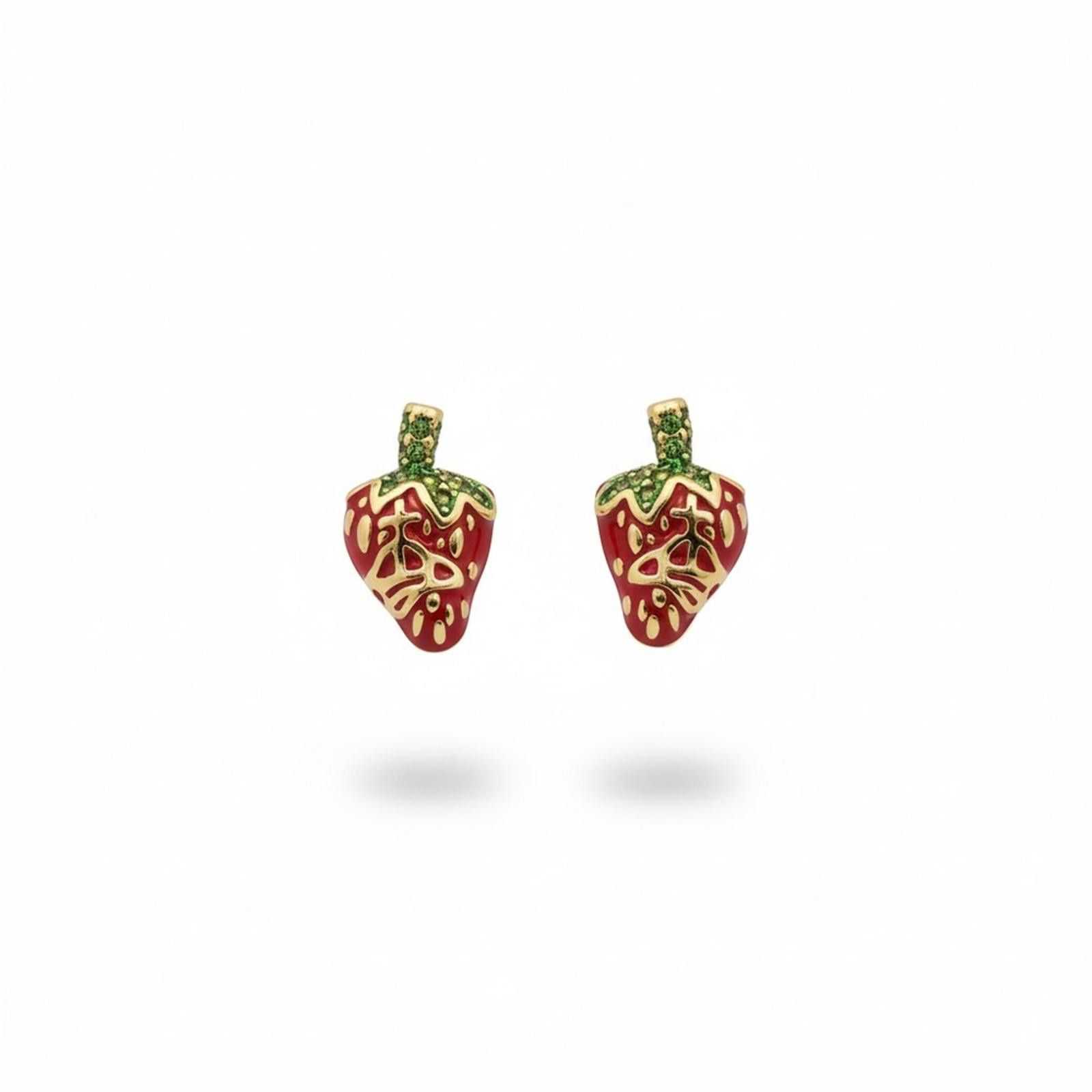 Vivienne Westwood Vivienne Westwood Strawberry Enamel Gold-Tone Stud EarringsS Size ONE SIZE - 1 Thumbnail
