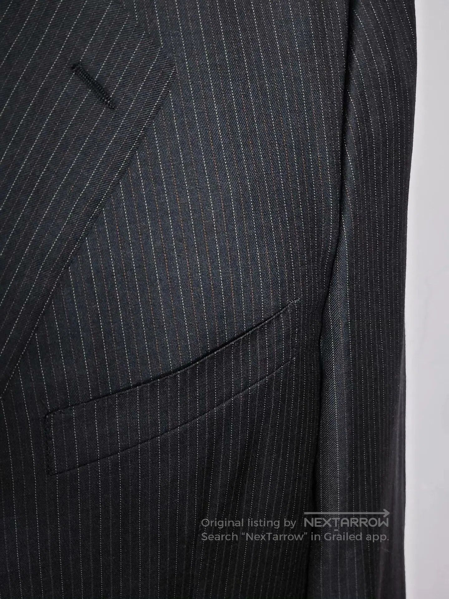 Canali Italian Wool Blazer with Pinstripes. Size US XXL / EU 58 / 5 - 2 Thumbnail