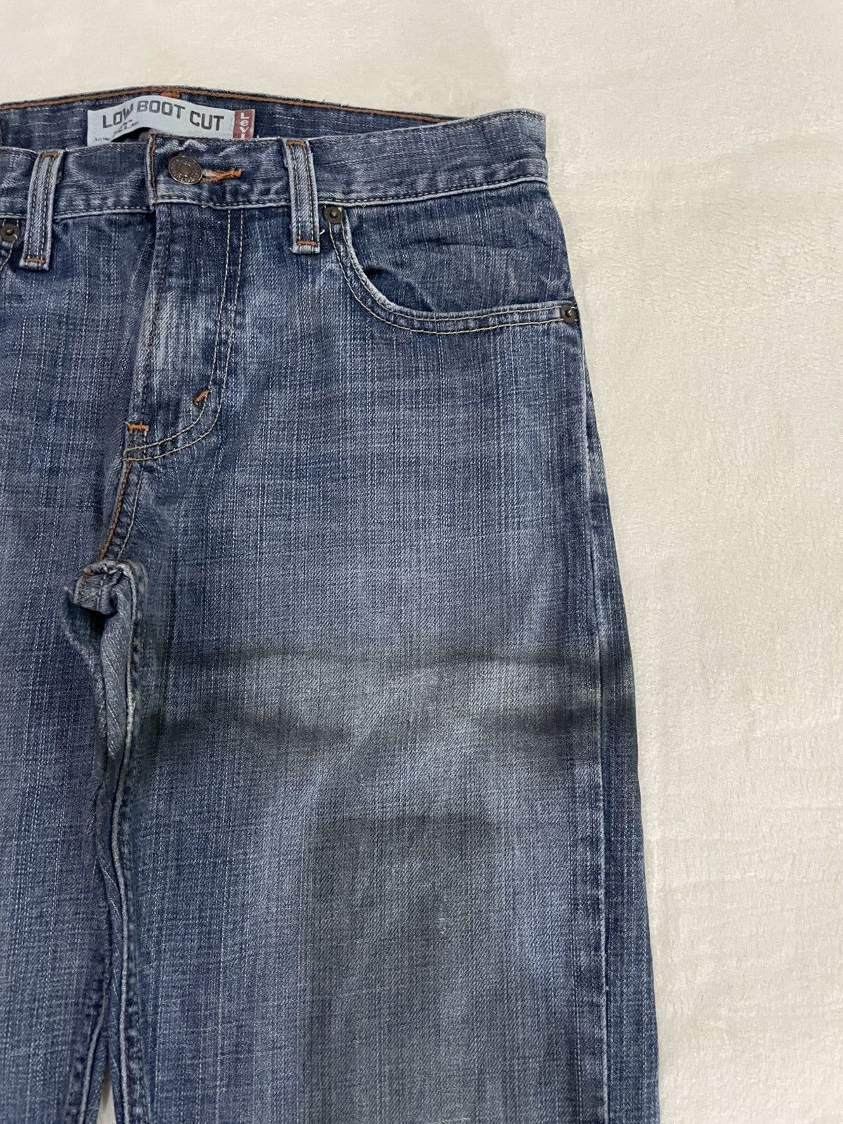 Levi's Vintage Levi’s Low Boot Cut Distressed Denim Jeans Size US 30 / EU 46 - 4 Thumbnail
