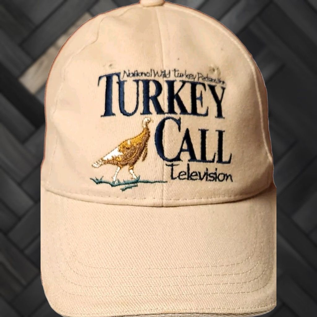 Vintage VINTAGE Natural Limits Turkey Call Television Hat Cap NWTF Hunting Adjustable Embroidered Baseball Cap Mens Beige Twill Cotton Cap Size ONE SIZE - 1 Thumbnail
