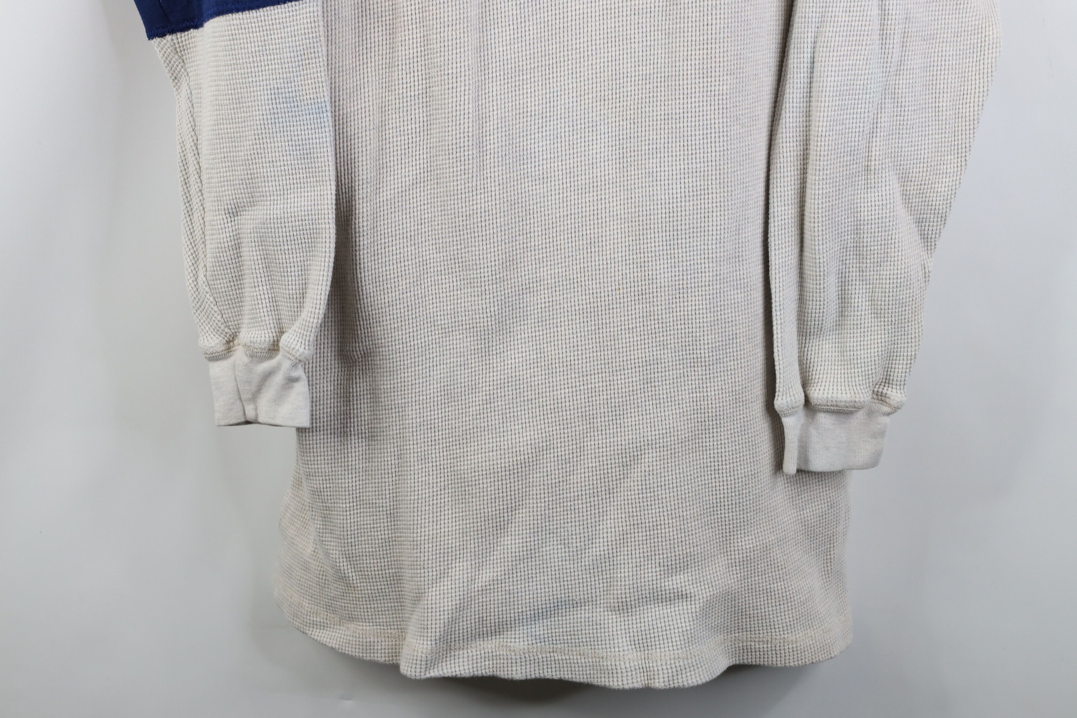 Vintage Vintage 90s Streetwear Thermal Waffle Knit Henley T-Shirt Size XL / US 12-14 / IT 48-50 - 3 Thumbnail