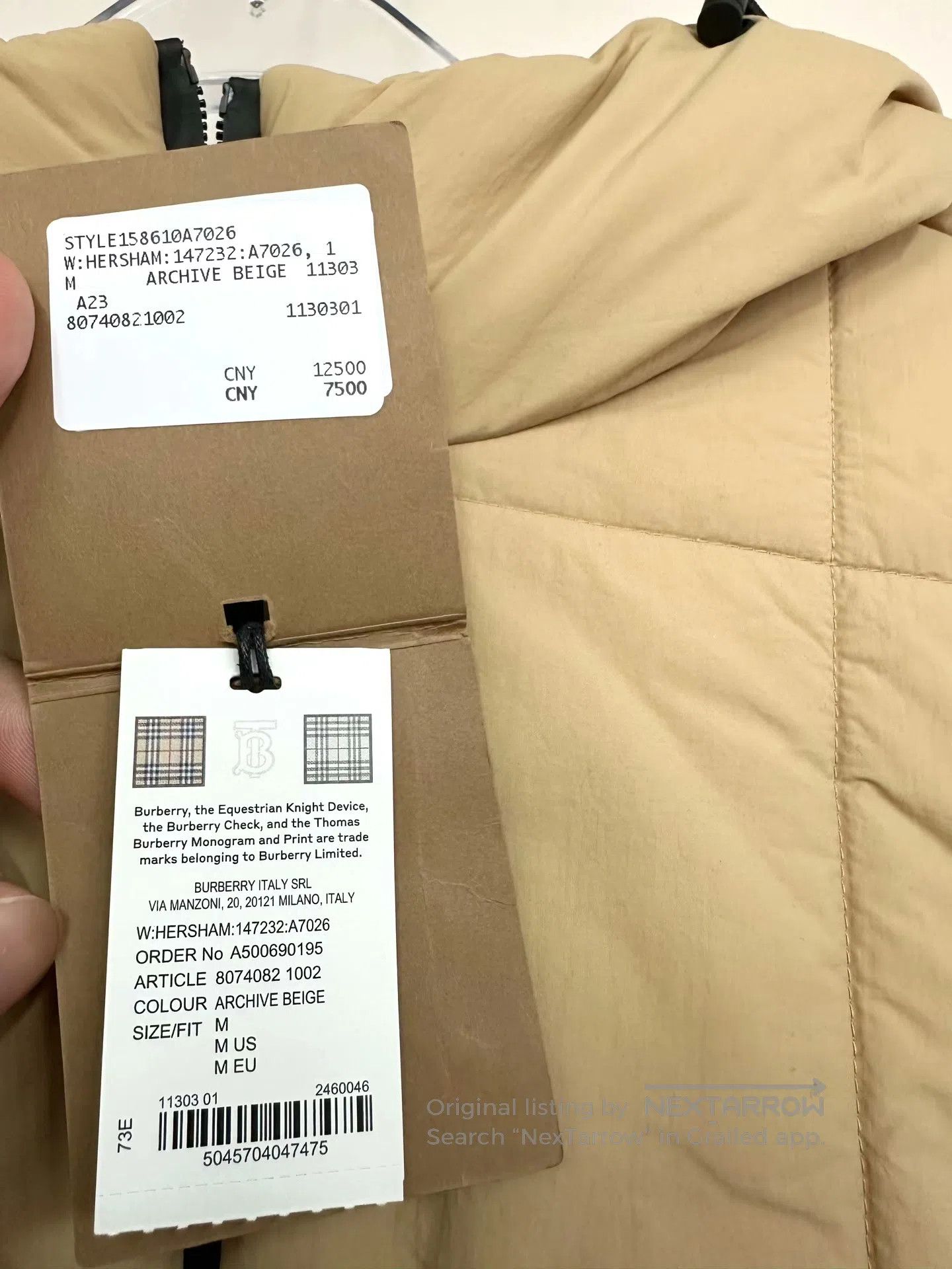 Burberry Burberry Khaki War Horse Logo Zipper Hooded Short Down Jac Size M / US 6-8 / IT 42-44 - 3 Thumbnail
