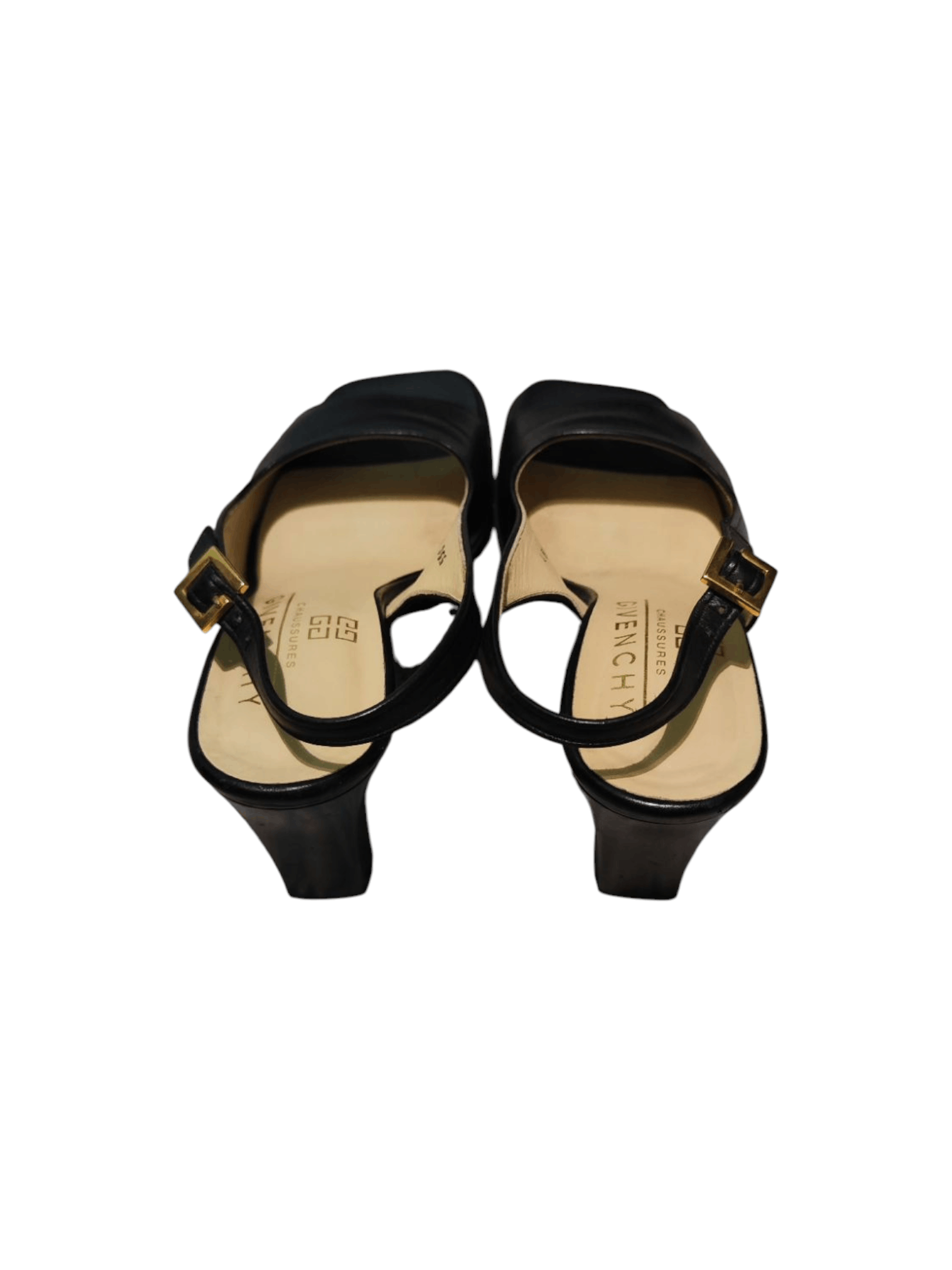 Givenchy Givenchy Black Leather Slingback Open Toe Size US 5.5 / IT 35.5 - 4 Thumbnail