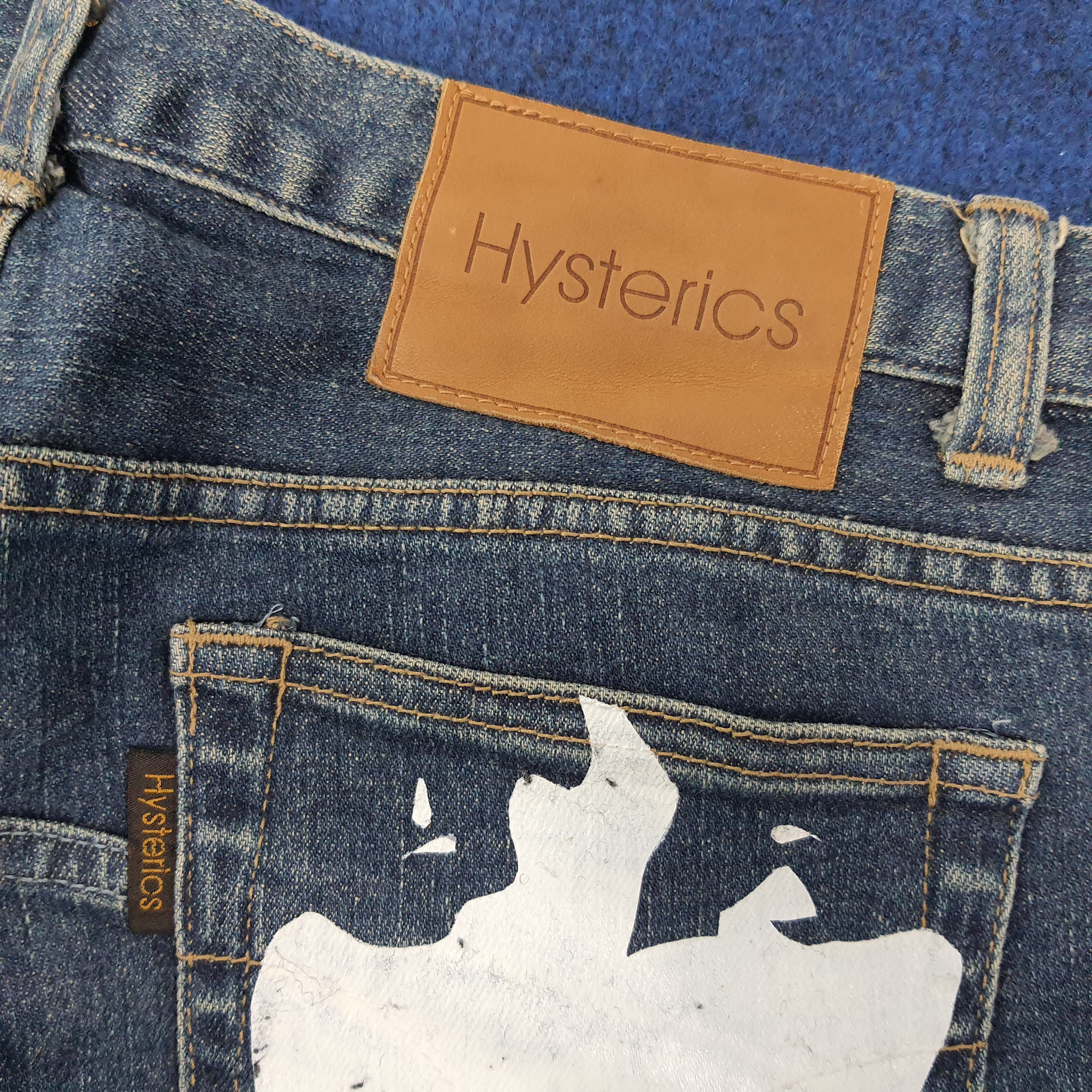 Hysteric Glamour Vintage Hysterics Patchwork Flare Custom Logo Jeans C265N4 Size 31" - 3 Thumbnail