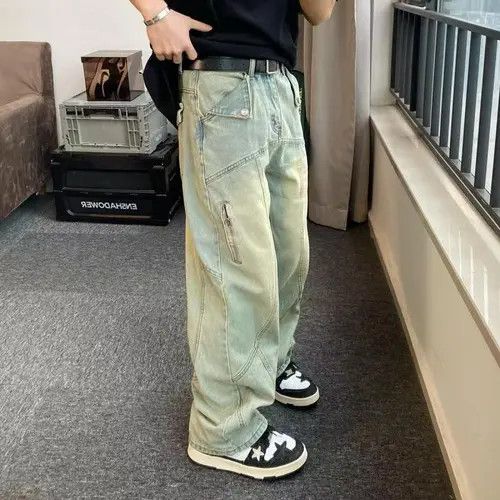 Japanese Brand × Jean Pants Street retro distressed washed vintage straight jeans Size US 32 / EU 48 - 1 Thumbnail