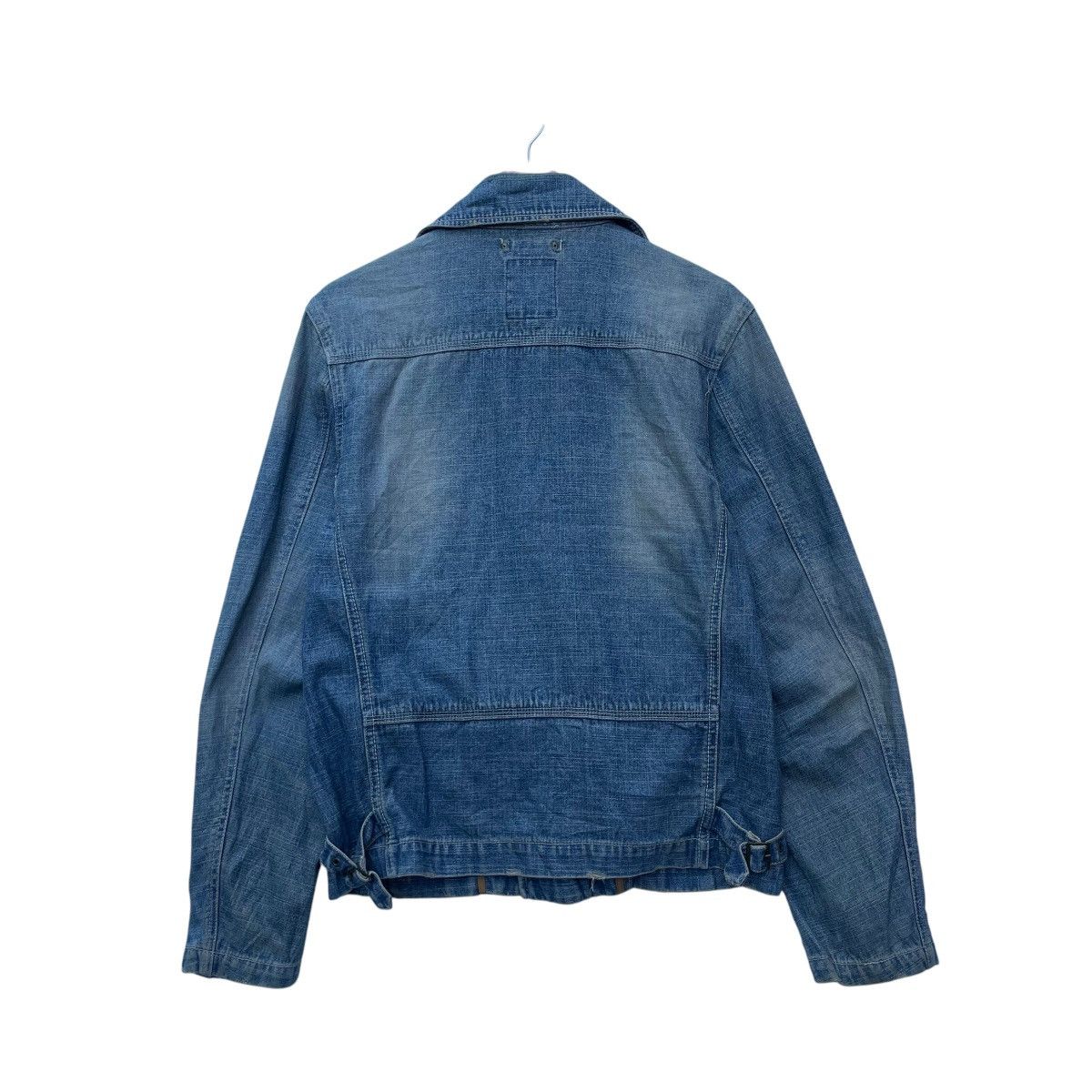Ekam × Hein Gericke × Japanese Brand 💥Oil Cake Biker Denim Double Collar Jacket Size US M / EU 48-50 / 2 - 2 Thumbnail