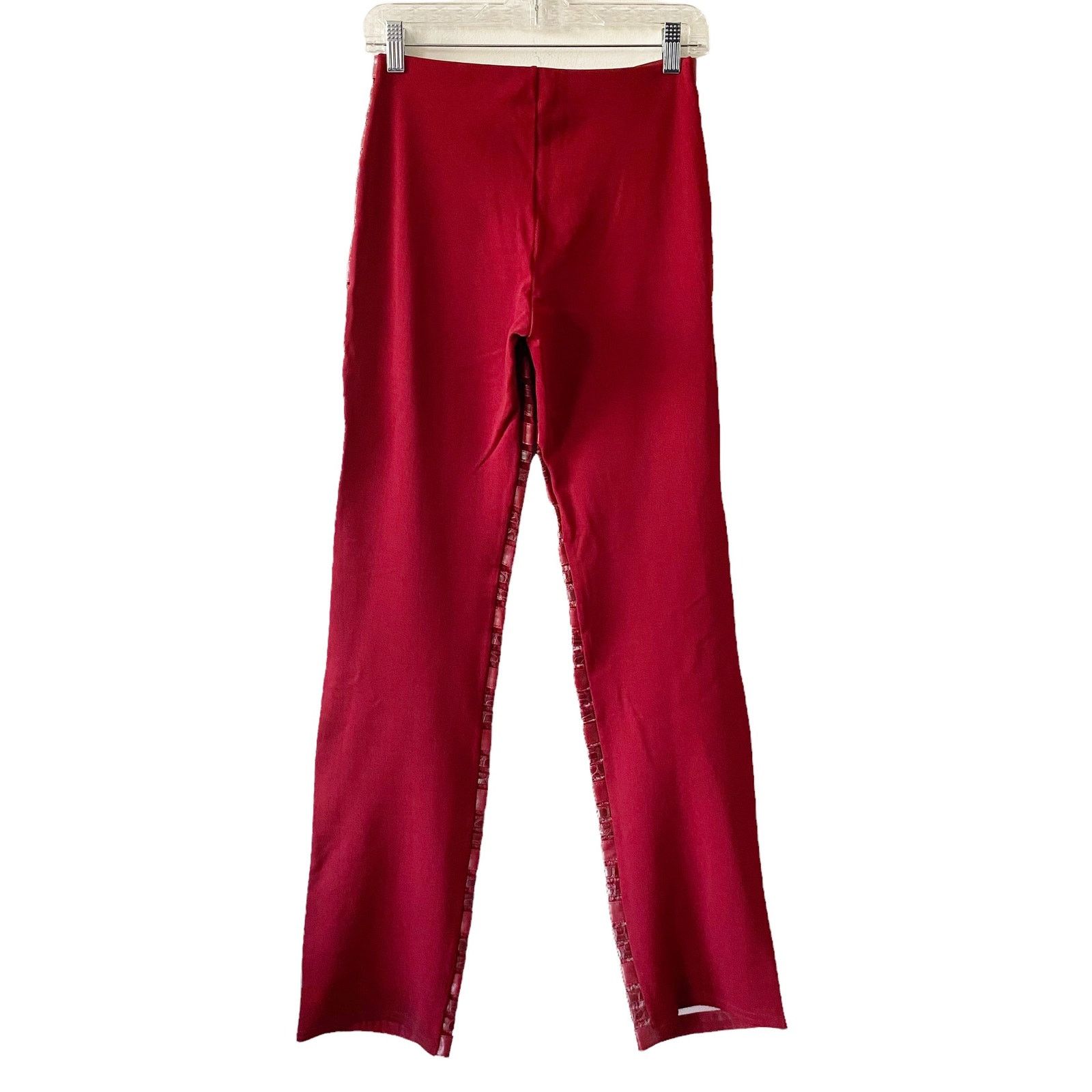 Vintage Vintage SAGAIE Y2K Faux Leather Mesh Stripe Stretch Pants Size 27" / US 4 / IT 40 - 3 Thumbnail