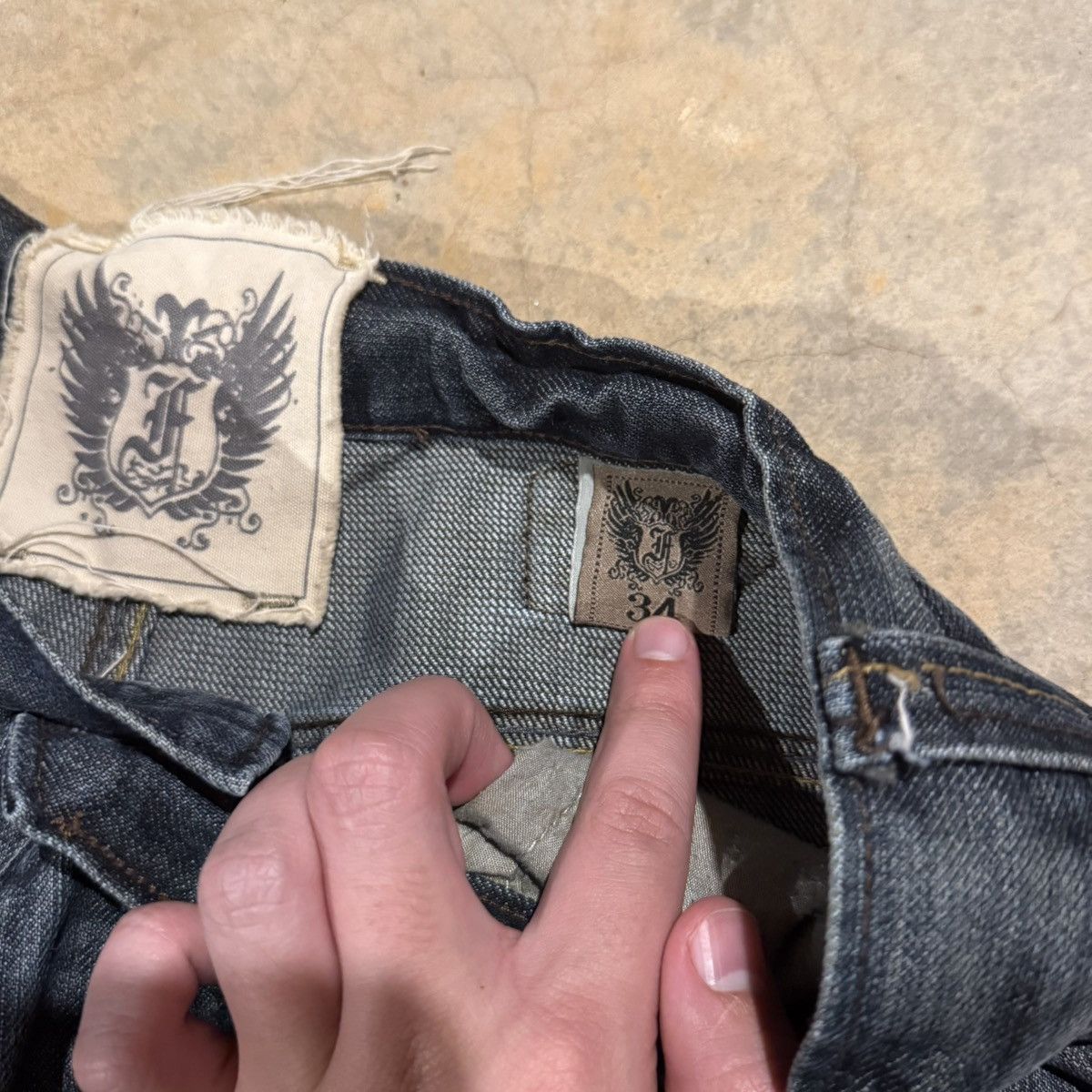 Japanese Brand 2000s Fusai Mud Wash Faded Baggy Jeans Hysteric Y2K ERD Hedi Size US 34 / EU 50 - 10 Thumbnail