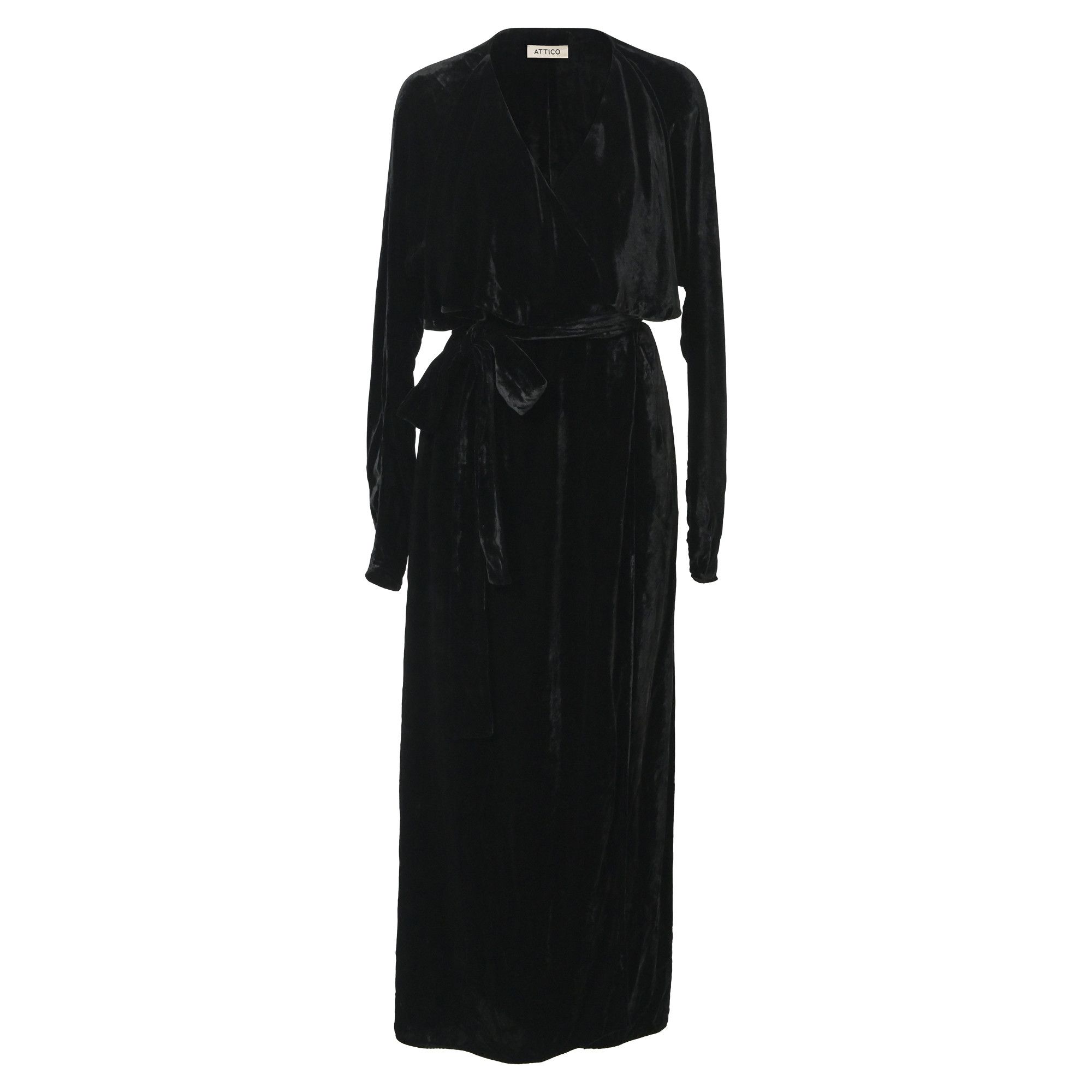 The Attico The Attico Raquel Wrap Maxi Dress in Black Velvet Size S / US 4 / IT 40 - 1 Thumbnail