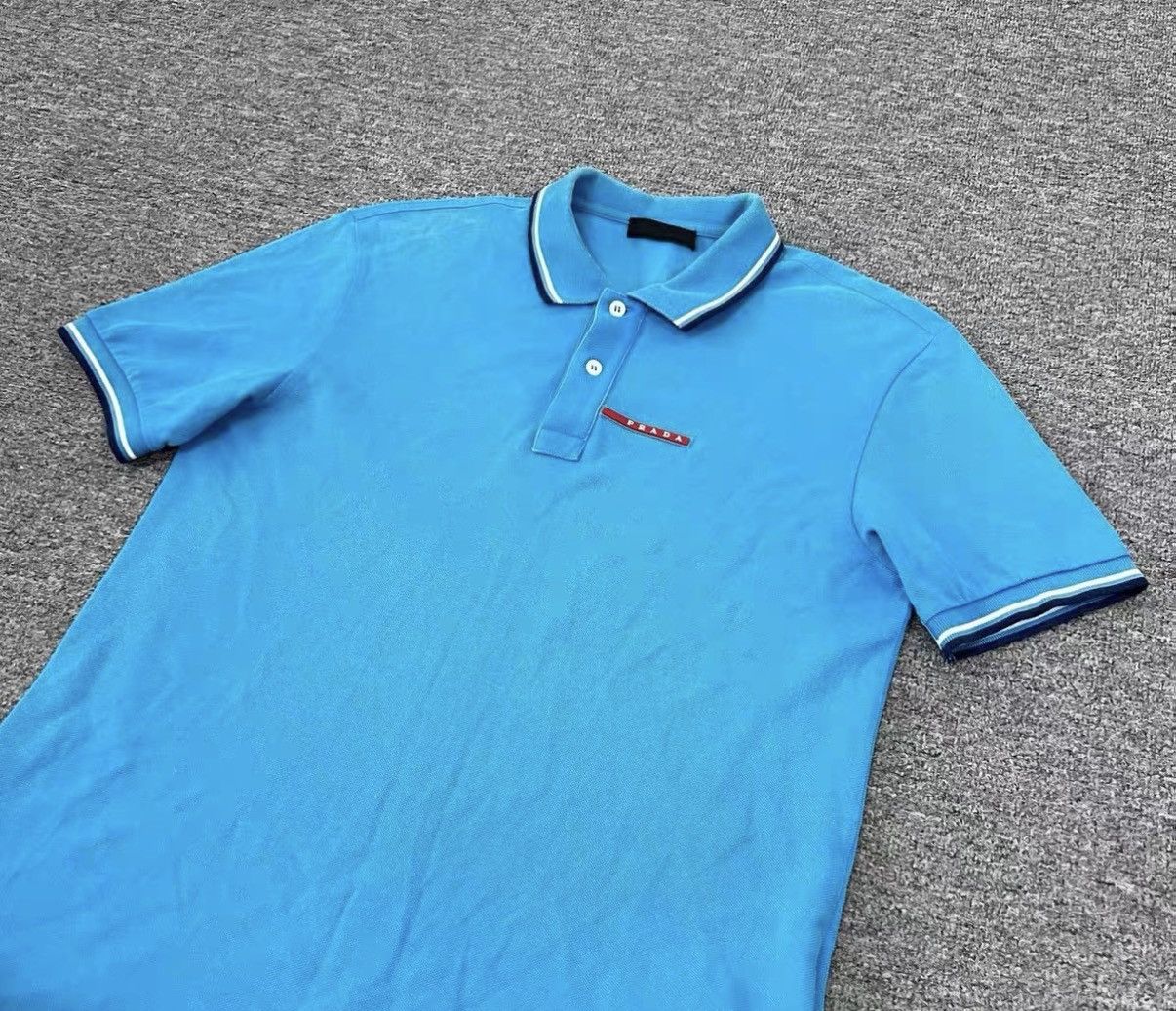 Prada Prada Logo Short Sleeve Polo Shirt J16 Size US L / EU 52-54 / 3 - 3 Thumbnail