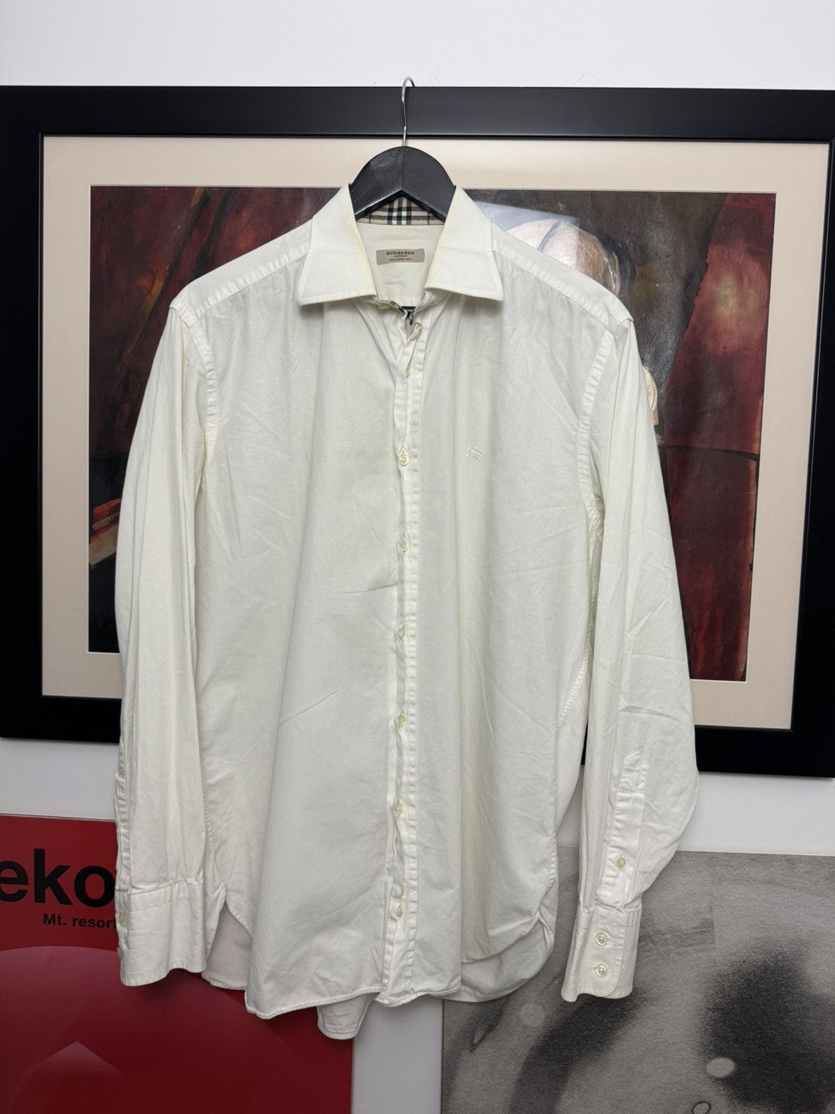 Burberry Burberry Button Up Casual Shirt White Nova Check Rare Luxury Size US L / EU 52-54 / 3 - 1 Thumbnail