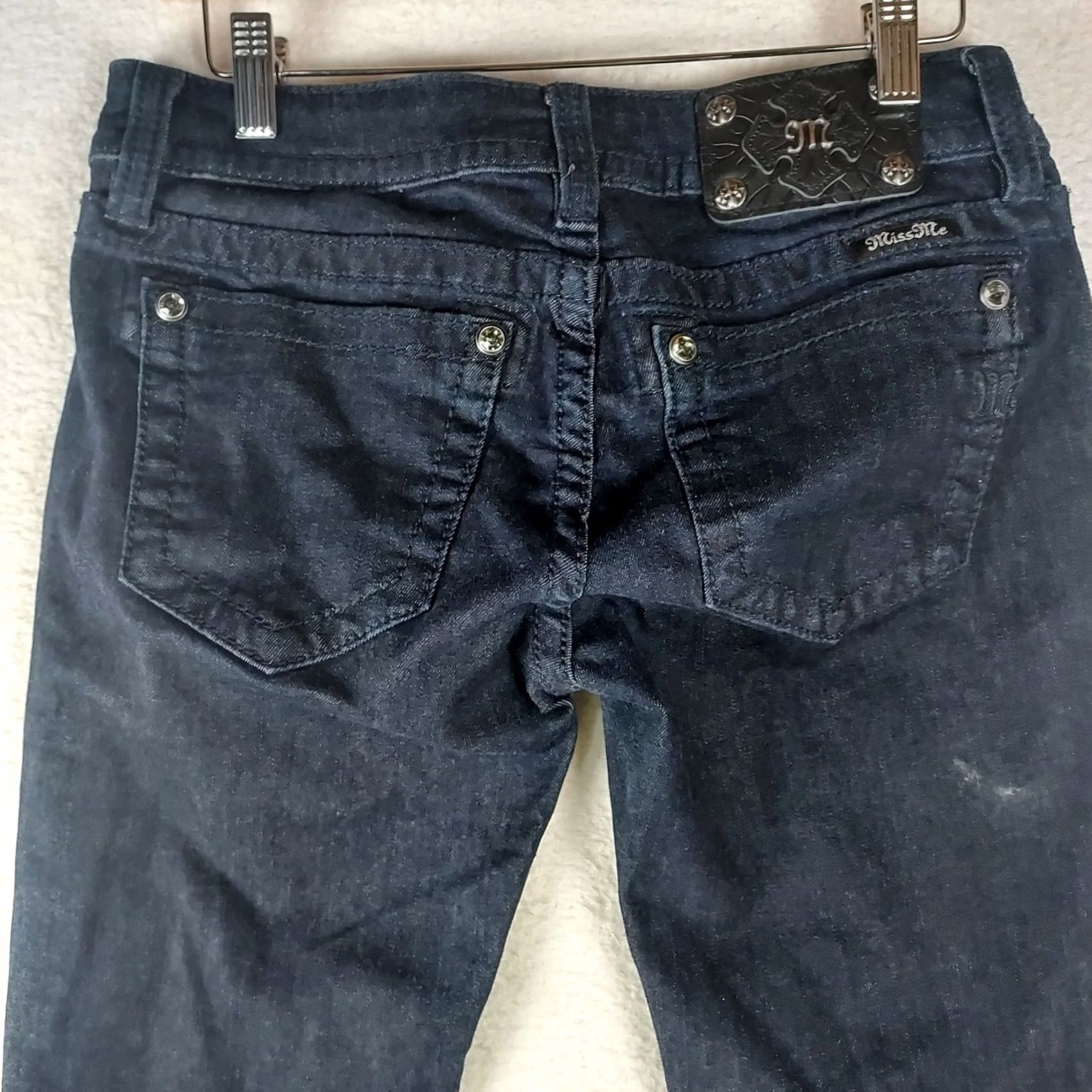 Miss Me Miss Me Jeans JP7220G Women 27x30 Dark Wash Sequin Embellished Super Skinny Denim 5-Pocket Zip Regular Women Jeans Size 27" / US 4 / IT 40 - 5 Thumbnail