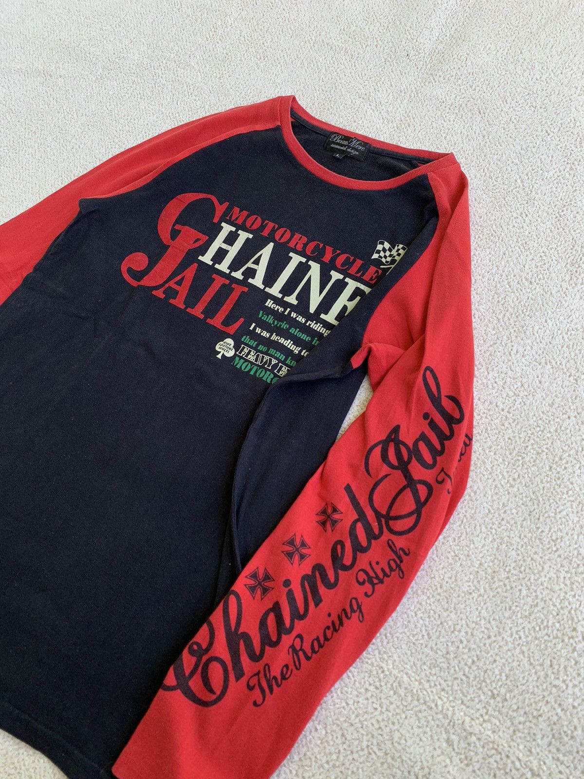 If Six Was Nine × Japanese Brand × Le Grande Bleu (L.G.B.) Japanese Beau Mere poem Long sleeve Size US L / EU 52-54 / 3 - 4 Thumbnail