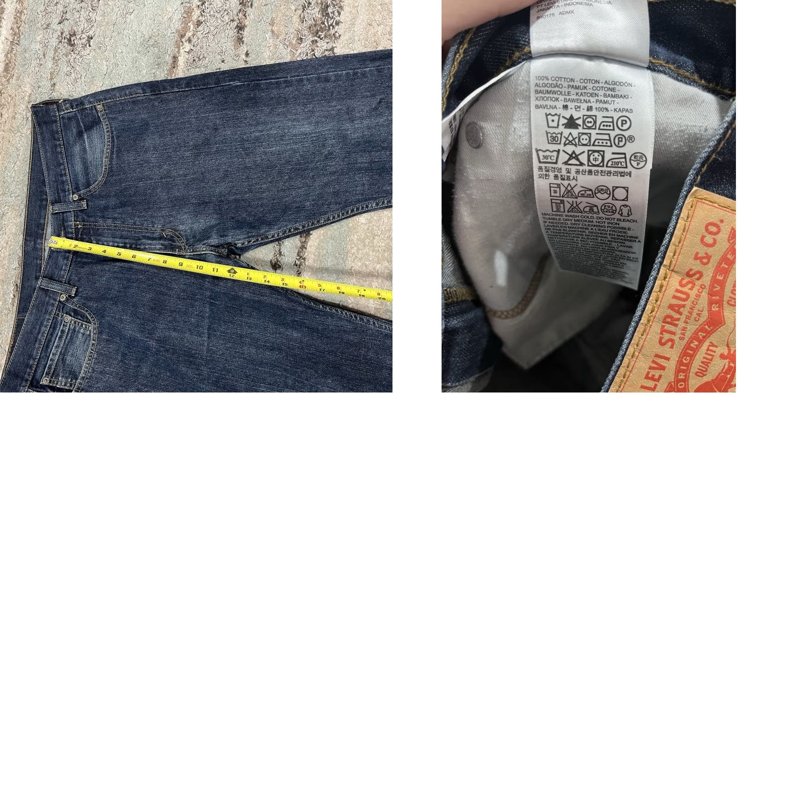 Levi's Levi's 505 Jeans Men 36x32 Blue Straight Stretch Dark Wash Workwear Denim Cotton Zip Pockets Regular Inseam 32 Model Levi's 505 Straight Mens Jeans Size US 36 / EU 52 - 8 Thumbnail