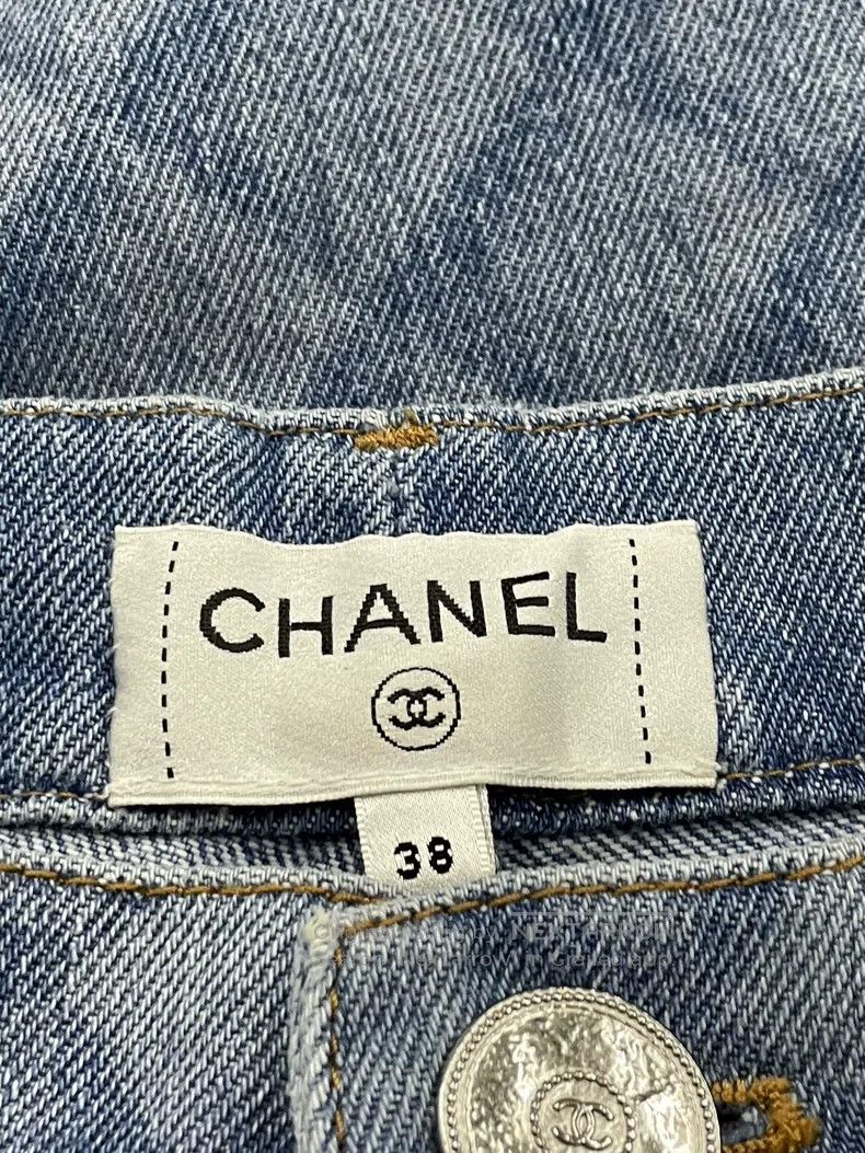 Chanel Chanel Blue diamond checkered straight jeans Size 25" / US 0 / IT 36 - 4 Thumbnail