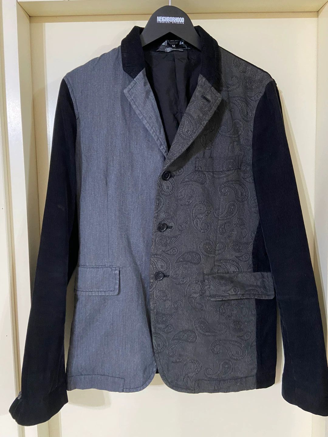 Comme des Garcons Comme des Garçons Black Color Blocked Suit Jacket Size US M / EU 48-50 / 2 - 1 Thumbnail
