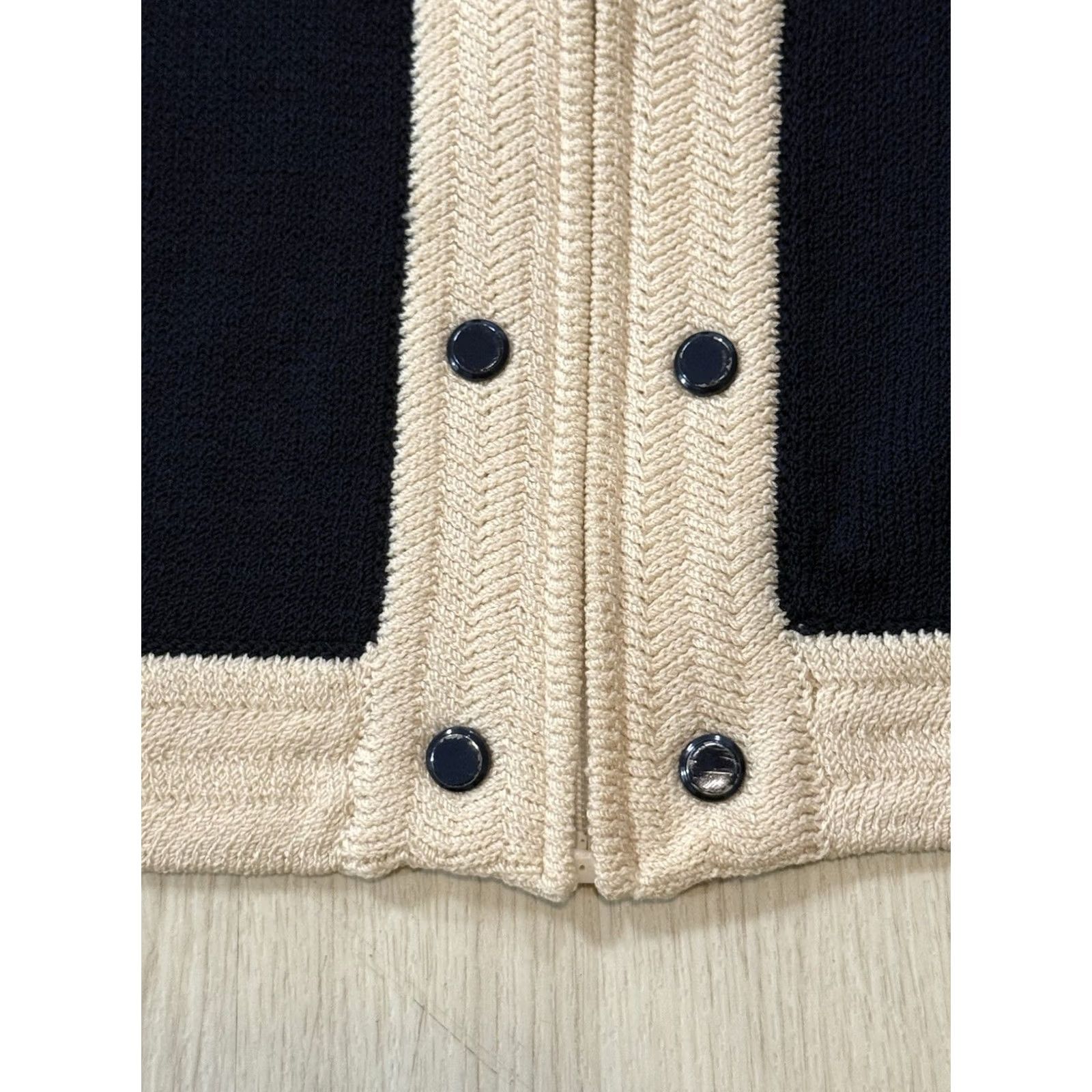 St. John St. John Collection Jacket Women Knit Wool Blue Size 4 Full Zip Buttons Studded Zipper Short Coat Fall Spring Winter Vintage No (with notes) Size S / US 4 / IT 40 - 4 Thumbnail