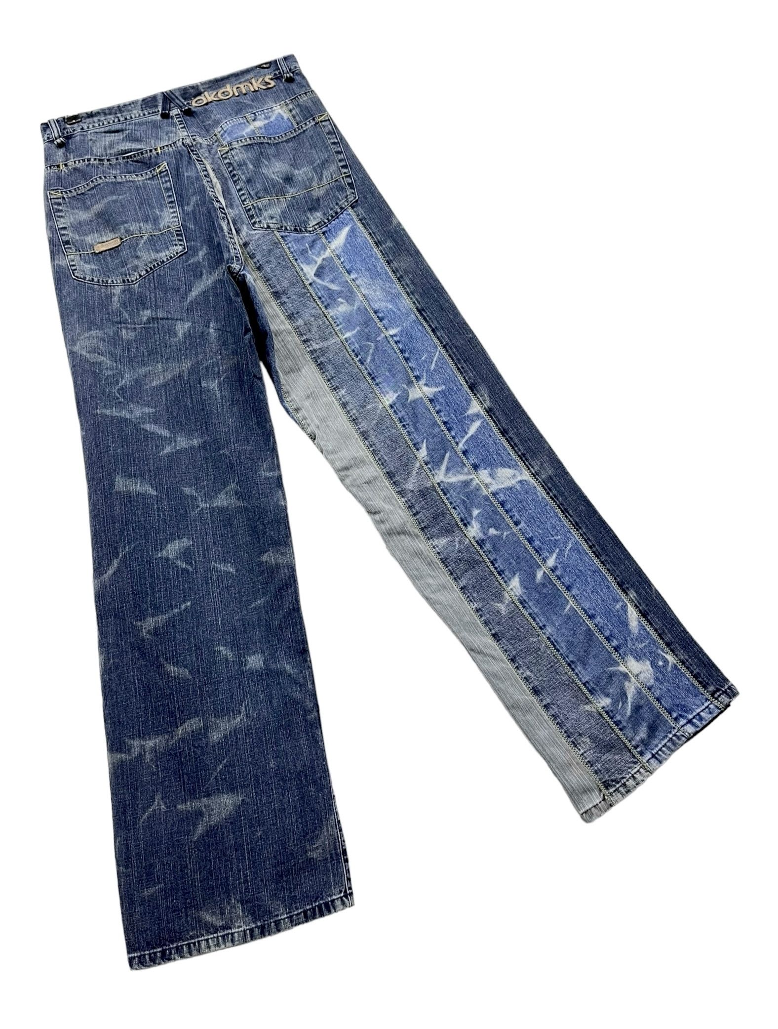 Akademiks 💥Vtg AKADEMIKS Hybrid Spliced Acid Wash Denim Baggy Pants Size US 30 / EU 46 - 7 Thumbnail