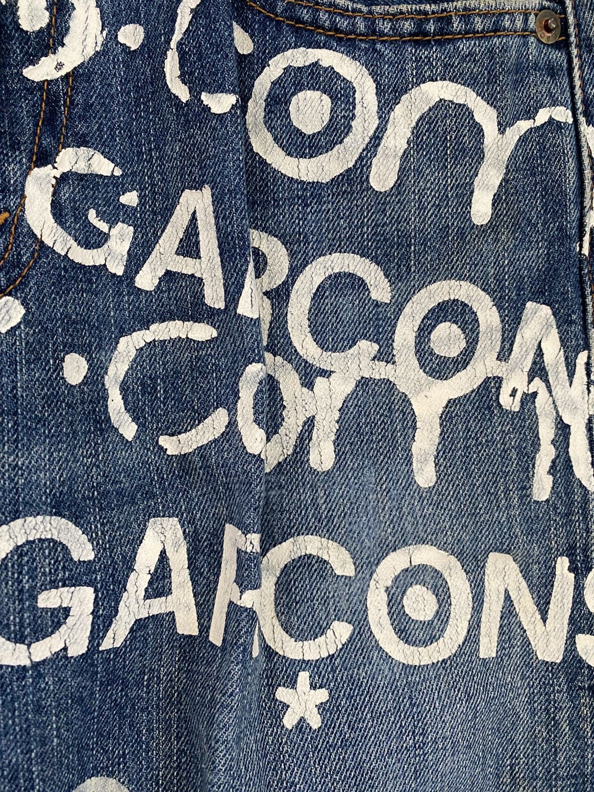 Comme des Garcons Junya Watanabe x Corso Como SS02 Painted Blue Levis Jeans Size US 28 / EU 44 - 3 Thumbnail