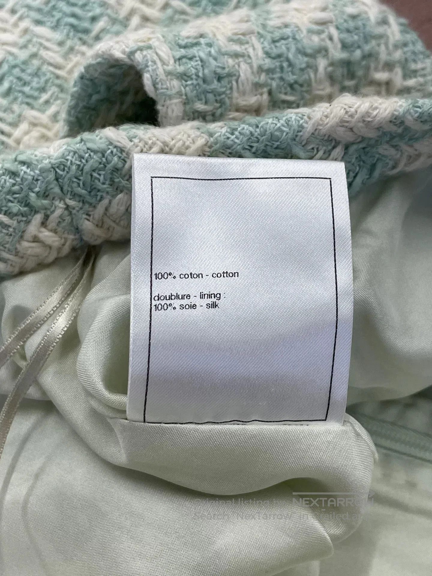 Chanel 23S Mint Green Plaid Mini Skirt.