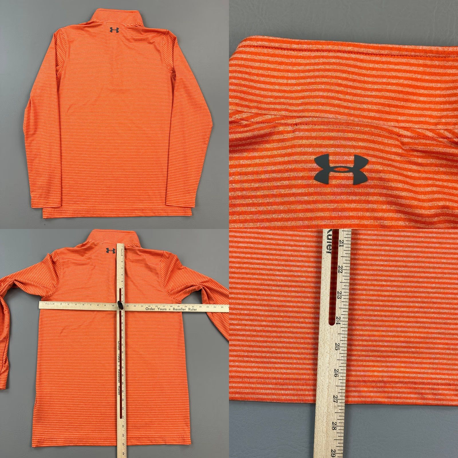 Under Armour Under Armour Pullover Mens Small Orange Stripe 1/4 Zip Performance Stretch Golf Shirt Mens Small Orange Stripe 1/4 Zip Performance Stretch Golf Size US S / EU 44-46 / 1 - 8 Thumbnail