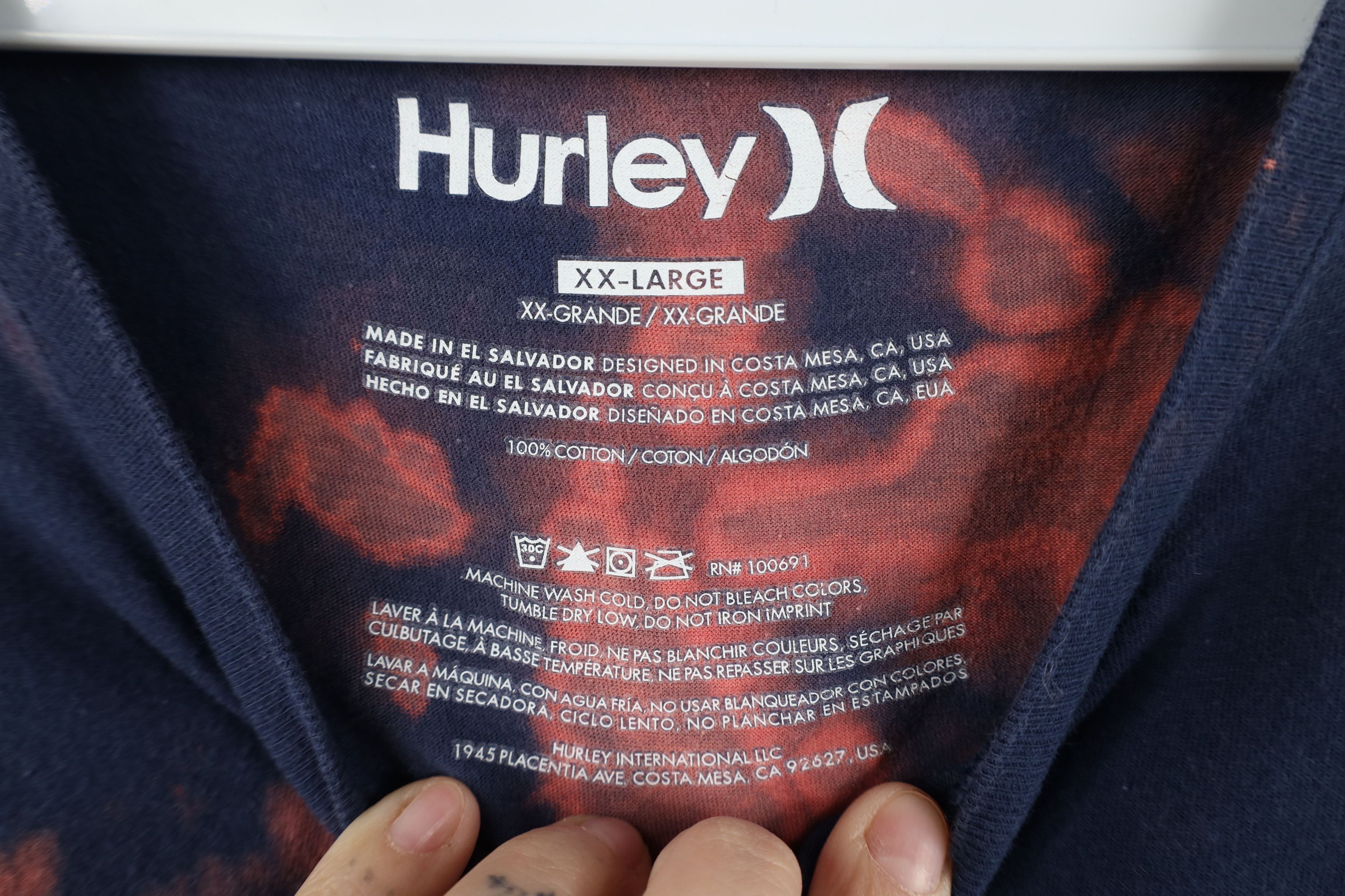 Hurley Hurley Surfing Acid Wash Spell Out Short Sleeve T-Shirt Blue Size US XXL / EU 58 / 5 - 6 Thumbnail