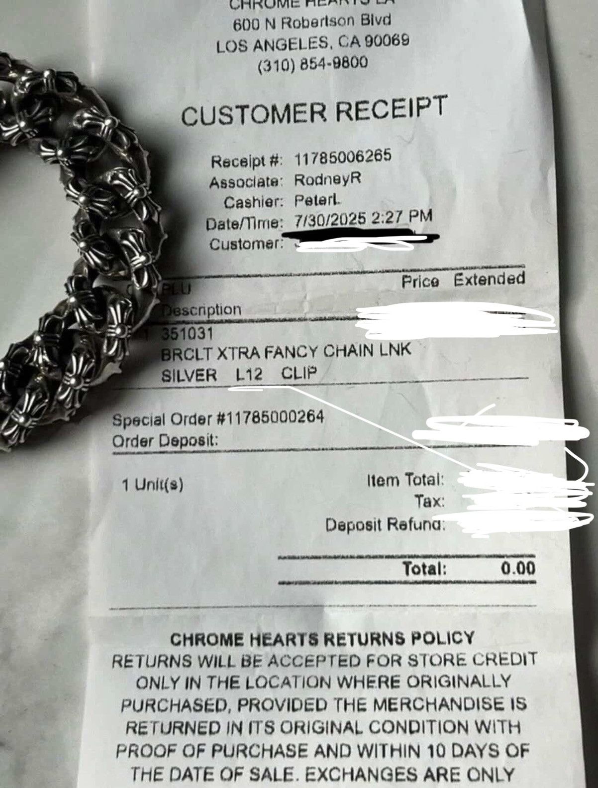 Chrome Hearts Chrome Hearts 12 link cuban chain Size ONE SIZE - 10 Thumbnail