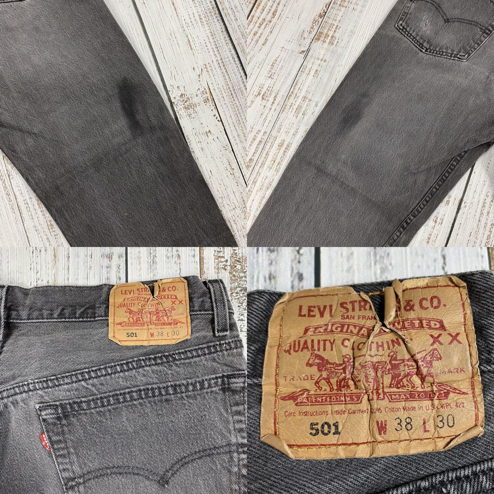 Levi's VINTAGE LEVI'S 501 XX Faded Black Denim Jeans 36x30.5 Relaxed Fit 90s Mens Size US 38 / EU 54 - 8 Thumbnail
