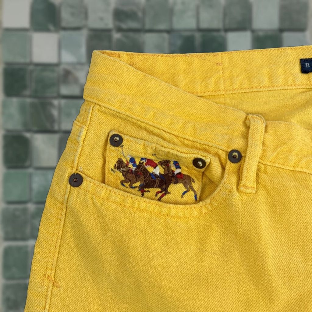 Ralph Lauren Ralph Lauren Thompson 650 Jeans Yellow Women 29 Regular Straight Embroidered 3 Horsemen Denim Cotton Pockets Zip Button Modern Vintage? Size 27" / US 4 / IT 40 - 1 Thumbnail