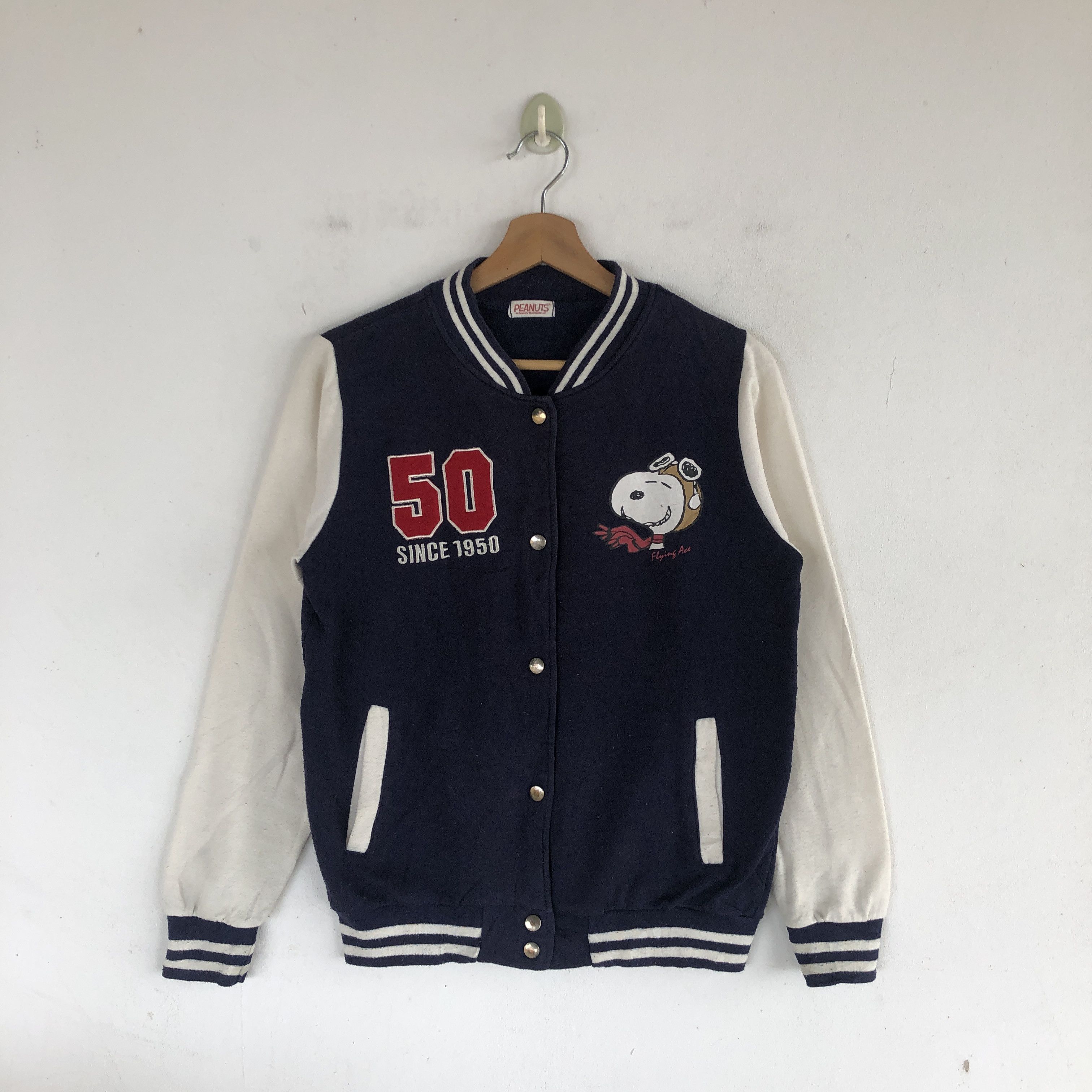 Japanese Brand × Vintage Vintage Y2K Peanut Flying Ace Varsity Sweater Sweatshirt Size XS / US 0-2 / IT 36-38 - 1 Thumbnail